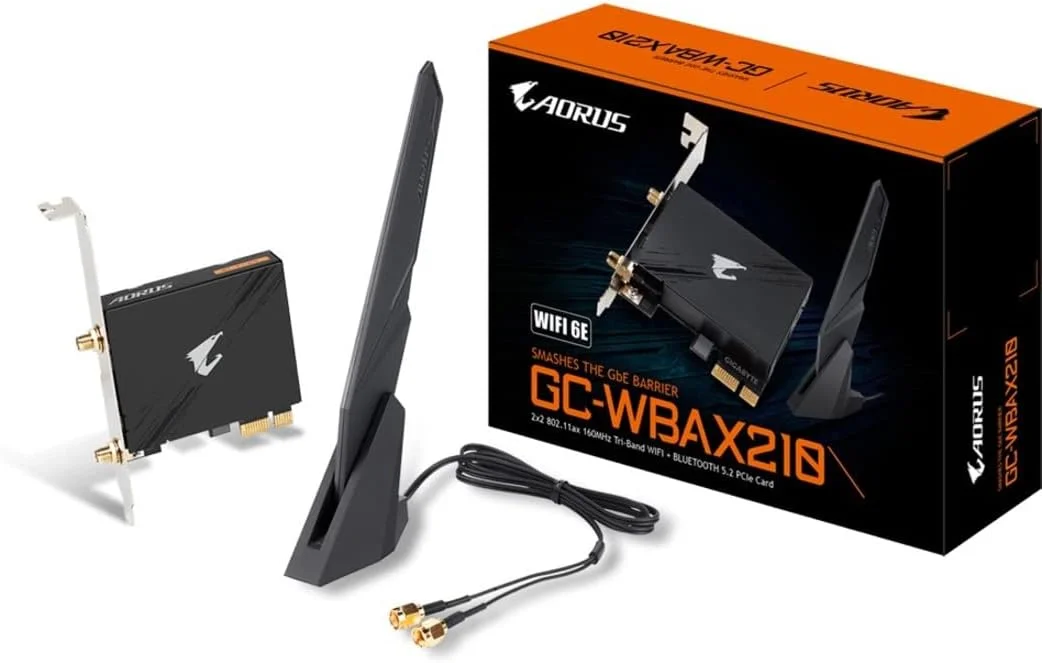 کارت توسعه GIGABYTE WiFi 6E GC-WBAX210 (2x2 802.11ax/ سه بانده WiFi/ بلوتوث 5.2/ کارت توسعه PCIe)