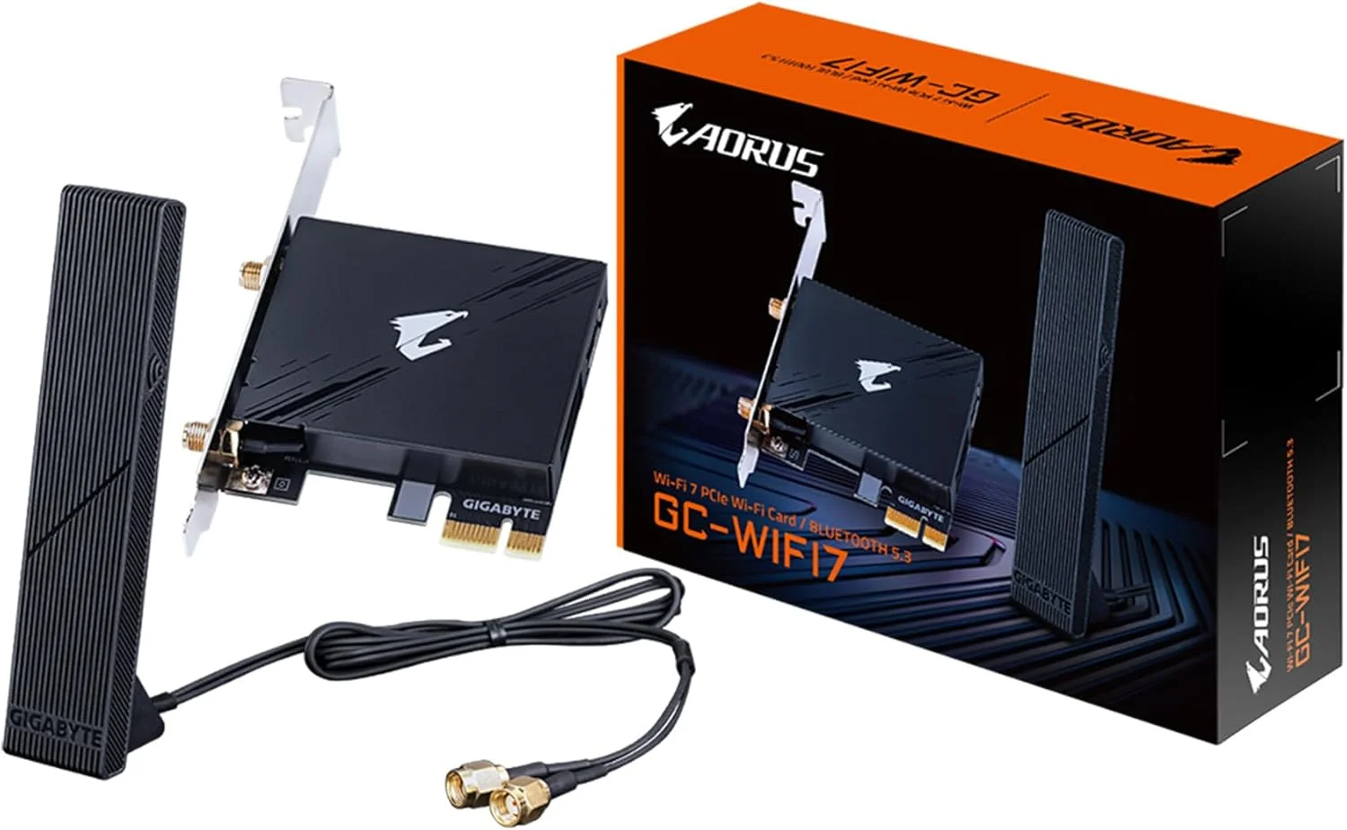 کارت توسعه GIGABYTE WiFi 7 GC-WIFI7 (802.11/ سه بانده وای فای/ بلوتوث 5.3/ 4K-QAM/ کارت توسعه PCIe)