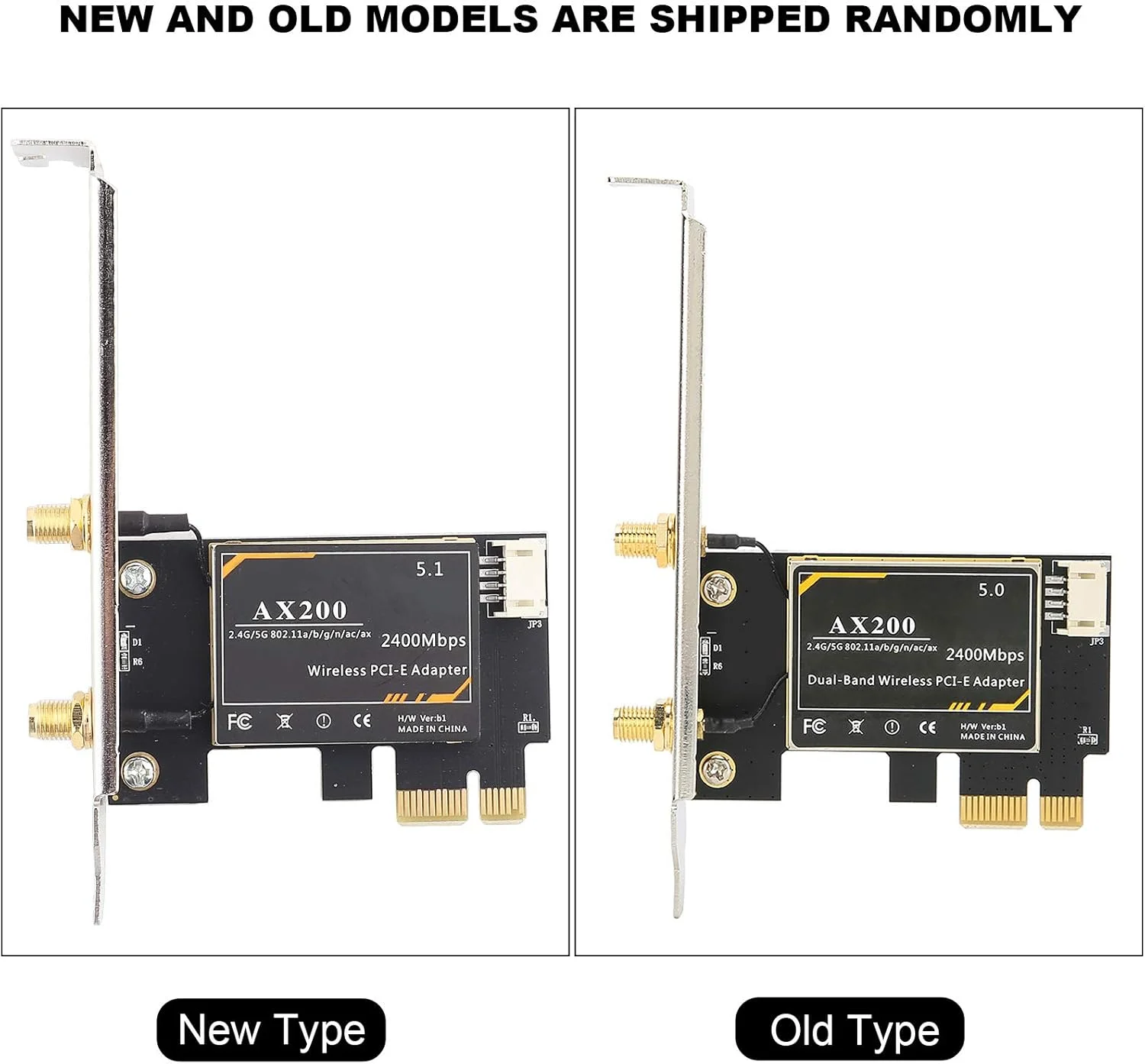 کارت شبکه وای فای 5G بی سیم GOWENIC، کارت شبکه وای فای AX200 5G دو بانده 5.1 PCIE PC برای رایانه شخصی رومیزی، با آنتن، برای 10 64 بیتی