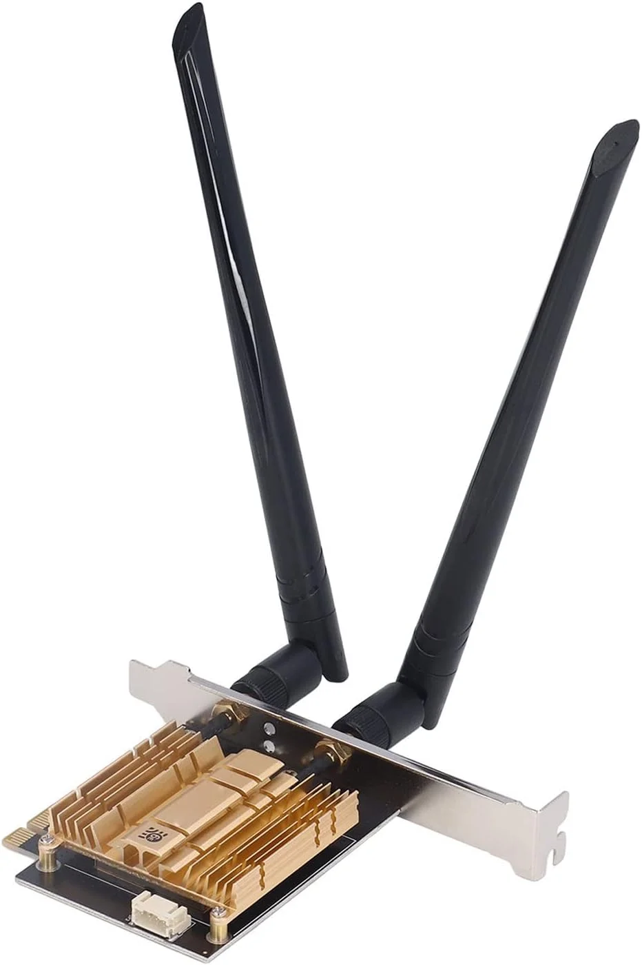 آداپتور بی سیم PCI E، آداپتور وای فای PCIe 2.4G 5.8G 6GHz با برد انتقال طولانی به همراه 2 آنتن 6dBi سازگار با 10/11