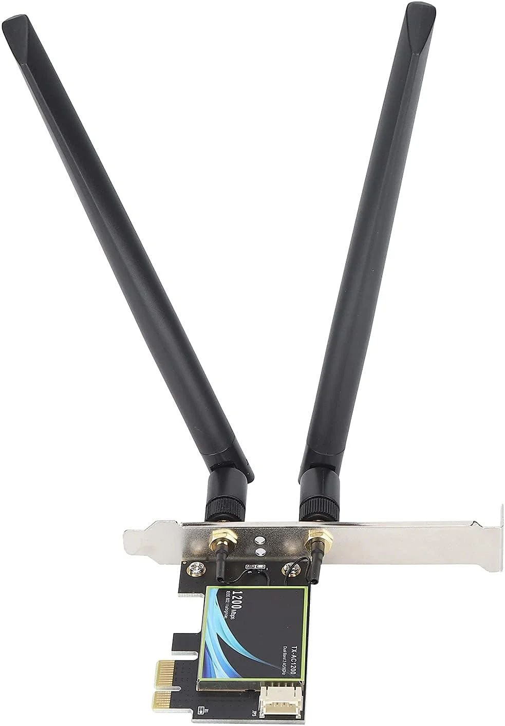 کارت وای فای GQCQGS، کارت Mini PCI-E دو باند 2.4GHz/5GHz 300Mbps/867Mbps آداپتور شبکه بی سیم برای رایانه شخصی رومیزی، با 2 آنتن خارجی با بهره بالا