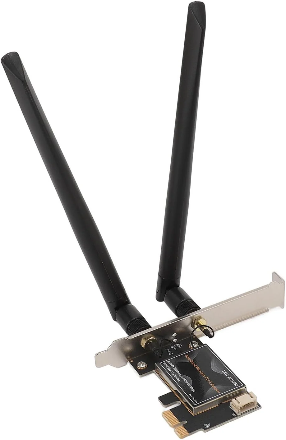 آداپتور کارت شبکه دو بانده Haofy 802.11ac مدل 1435ac با سرعت 867 مگابیت بر ثانیه PCIEx1 برای 7، 8 و 10 به همراه دو آنتن، آداپتور وای فای بی سیم بازی (آنتن 8DB)