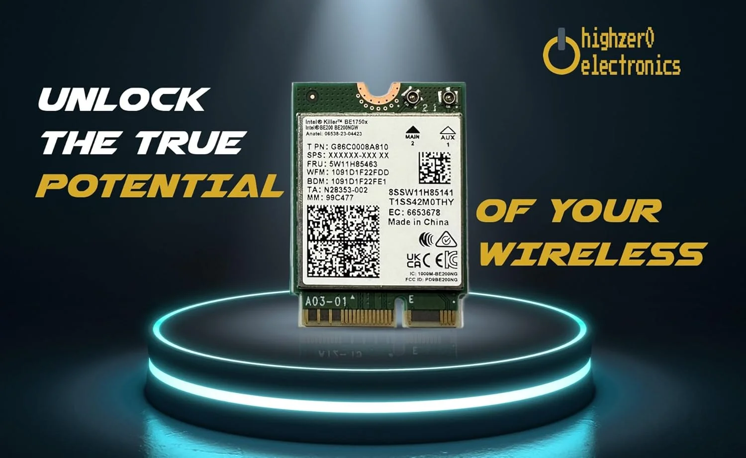 کارت شبکه وای فای 7 HighZer0 Electronics BE1750x Killer Series | آداپتور وای فای گیمینگ | کارت وای فای M.2 PCIe 5.8 گیگابیت بر ثانیه 320 مگاهرتز 4K QAM | پشتیبانی از بلوتوث 5.4 و کامپیوترهای Intel با ویندوز 10/11 کارت شبکه وای فای 7 HighZer0 Electronics BE1750x Killer Series | آداپتور وای فای گیمینگ | کارت وای فای M.2 PCIe 5.8 گیگابیت بر ثانیه 320 مگاهرتز 4K QAM | پشتیبانی از بلوتوث 5.4 و کامپیوترهای Intel با ویندوز 10/11