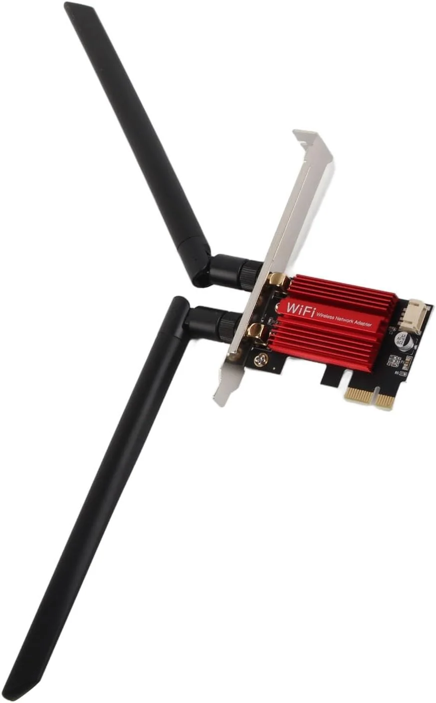 کارت شبکه وای فای PCIE مدل 7260AC Pro، آداپتور کارت شبکه بی سیم دو بانده 2.4GHz 5GHz با سرعت بالا 1200 مگابیت بر ثانیه، بلوتوث 4.0 PCIEx1/x4/x8/x16 با دو آنتن برای ویندوز 7/8/10/11