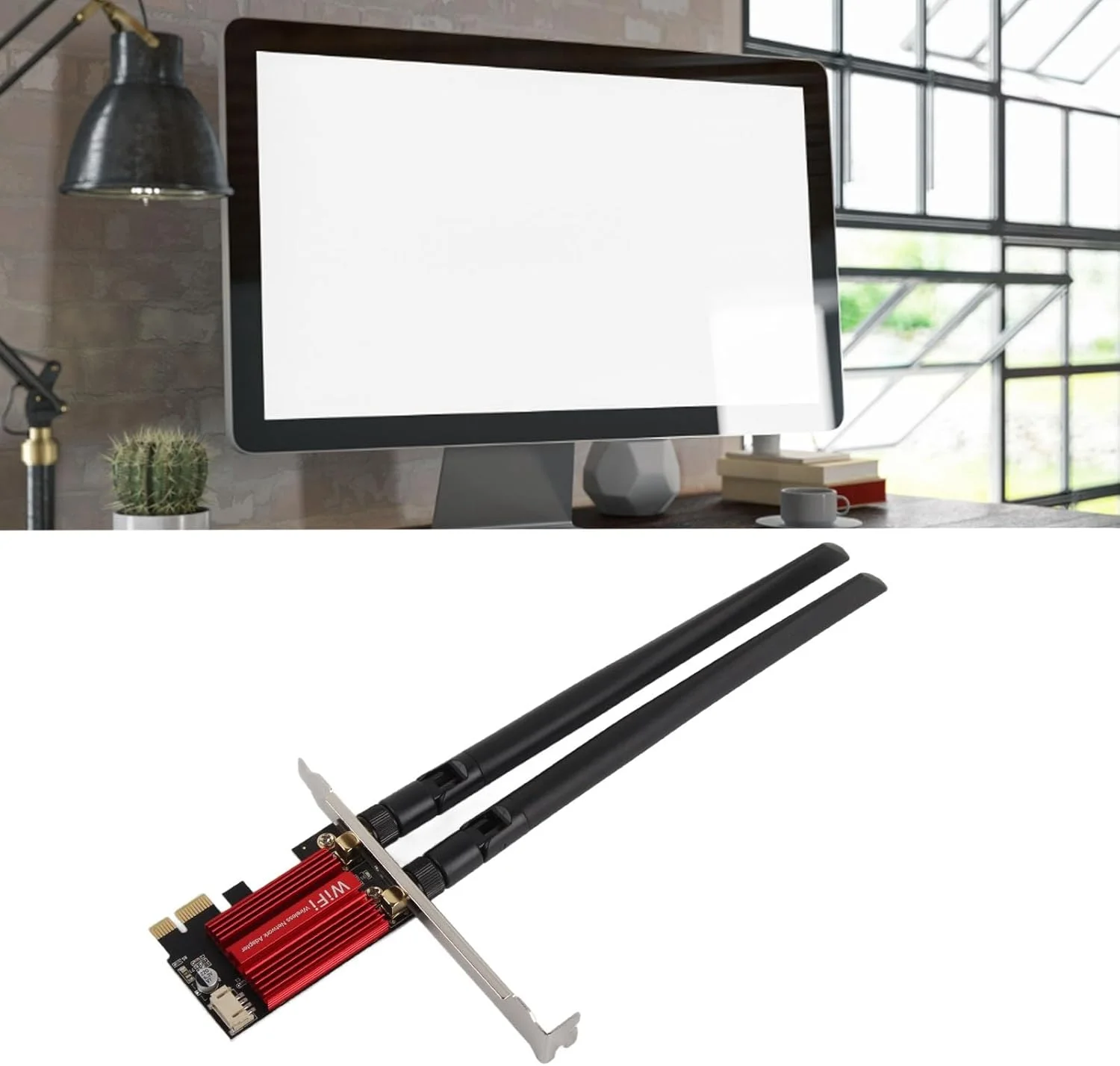 کارت شبکه وای فای PCIE مدل 7260AC Pro، آداپتور کارت شبکه بی سیم دو بانده 2.4GHz 5GHz با سرعت بالا 1200 مگابیت بر ثانیه، بلوتوث 4.0 PCIEx1/x4/x8/x16 با دو آنتن برای ویندوز 7/8/10/11