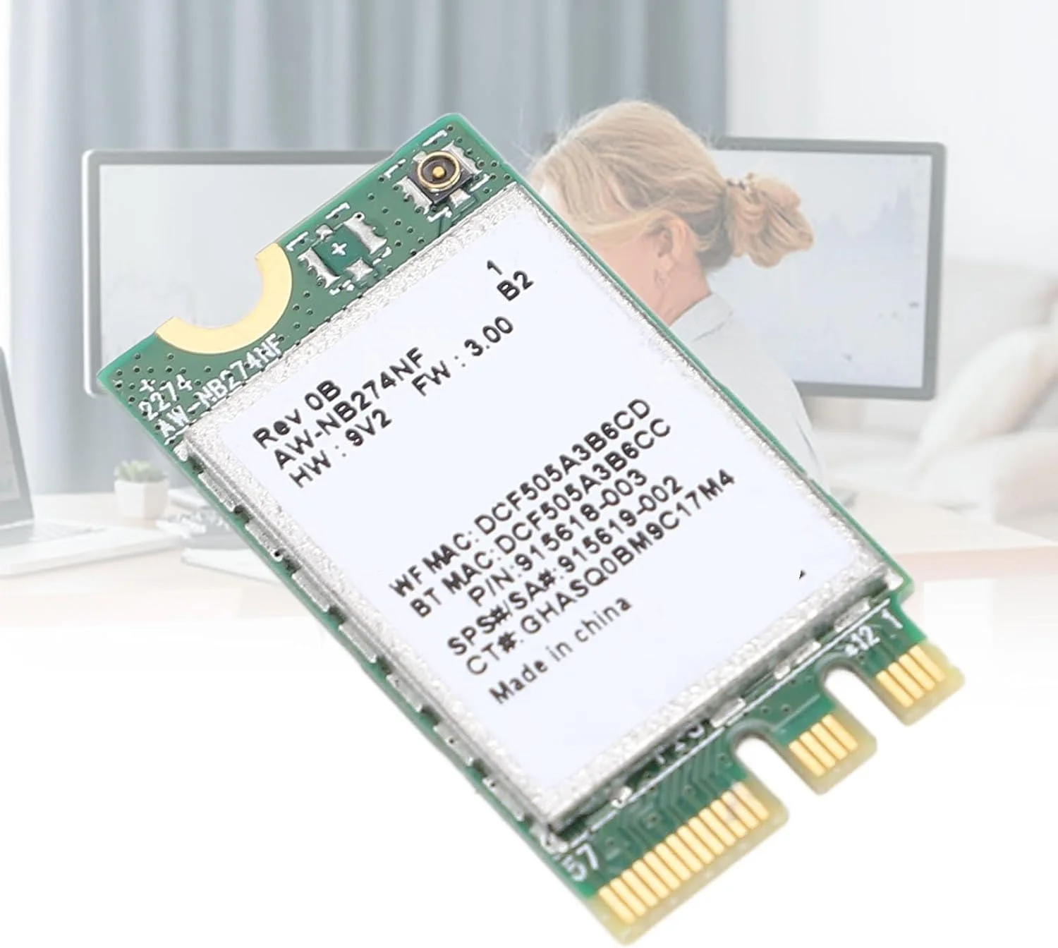 آداپتور ماژول کارت وای فای Jiawu با نسخه 4.0 برای ویندوز 7، 8 و 10 - طراحی فشرده، نصب آسان و پشتیبانی از دستگاه های جانبی متعدد (بدون آنتن)