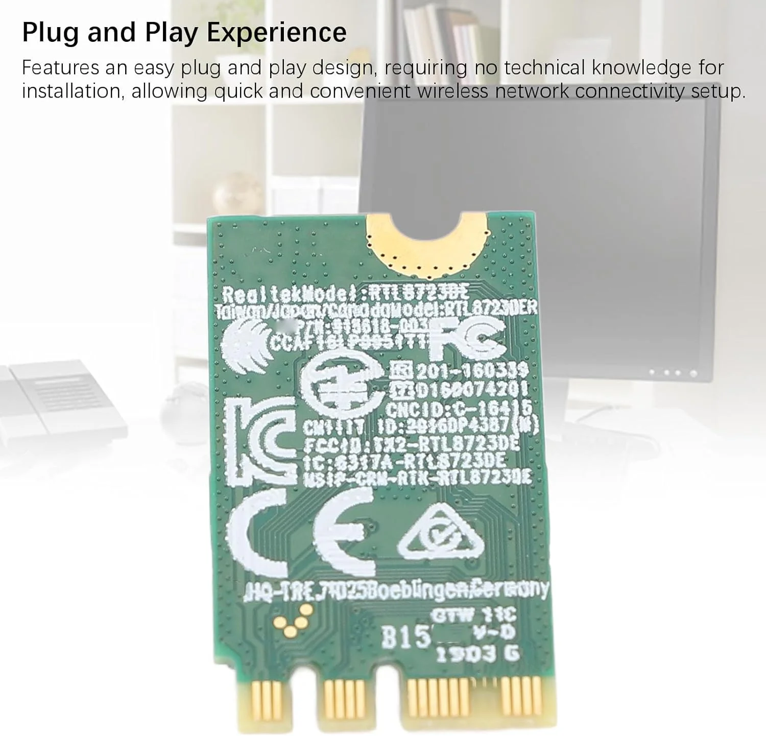 آداپتور ماژول کارت وای فای Jiawu با نسخه 4.0 برای ویندوز 7، 8 و 10 - طراحی فشرده، نصب آسان و پشتیبانی از دستگاه های جانبی متعدد (بدون آنتن)