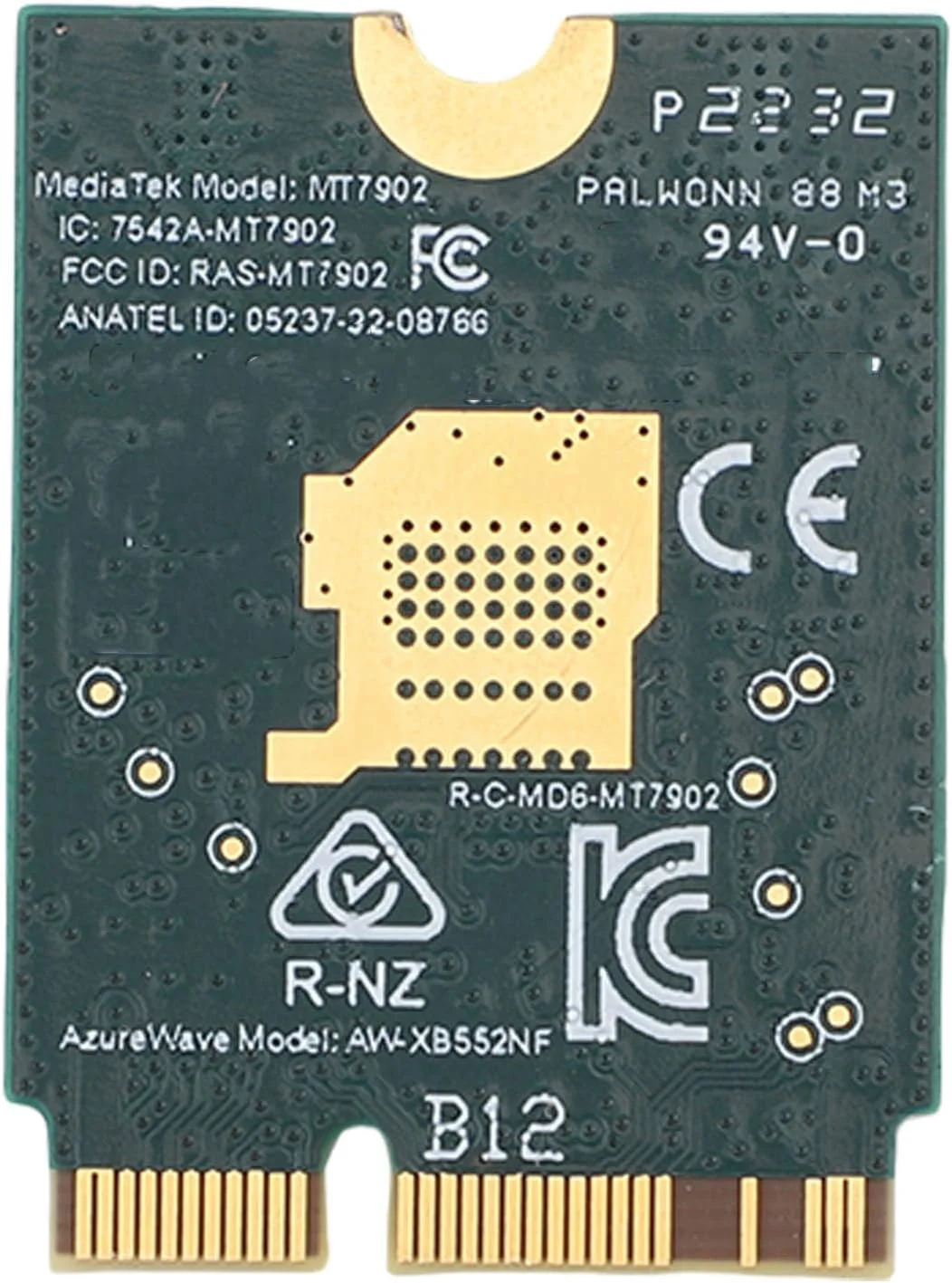 کارت شبکه بی‌سیم WiFi 6E مدل LICAEVEY، تراشه MT7902 سه بانده 4200 مگابیت بر ثانیه M.2 NGFF بلوتوث 5.2 با آنتن 8dBi برای لپ‌تاپ، کامپیوتر شخصی و ویندوز 11 و 10