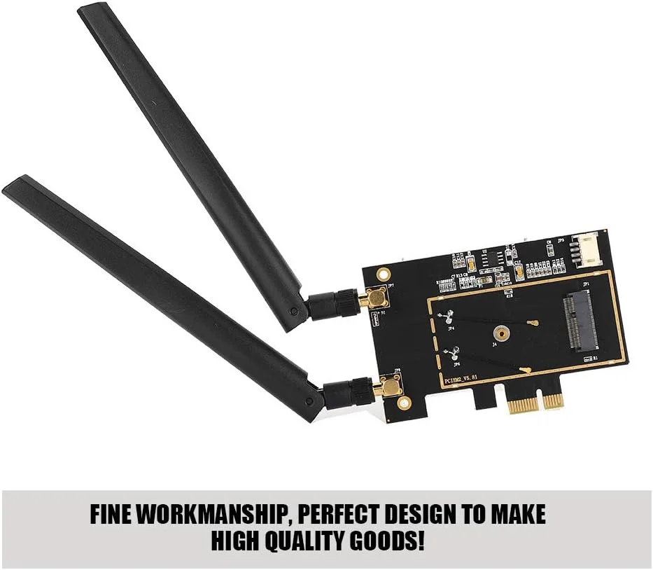 آداپتور غیرفعال کارت Luqeeg PCI-E M.2/NGFF، کارت M.2 NGFF به آداپتور WLAN وای فای دسکتاپ PCI-E 1X، مبدل کارت های ترکیبی وای فای و BT کوچک برای 8260 7265 1535 7260 | USB Plug And Play