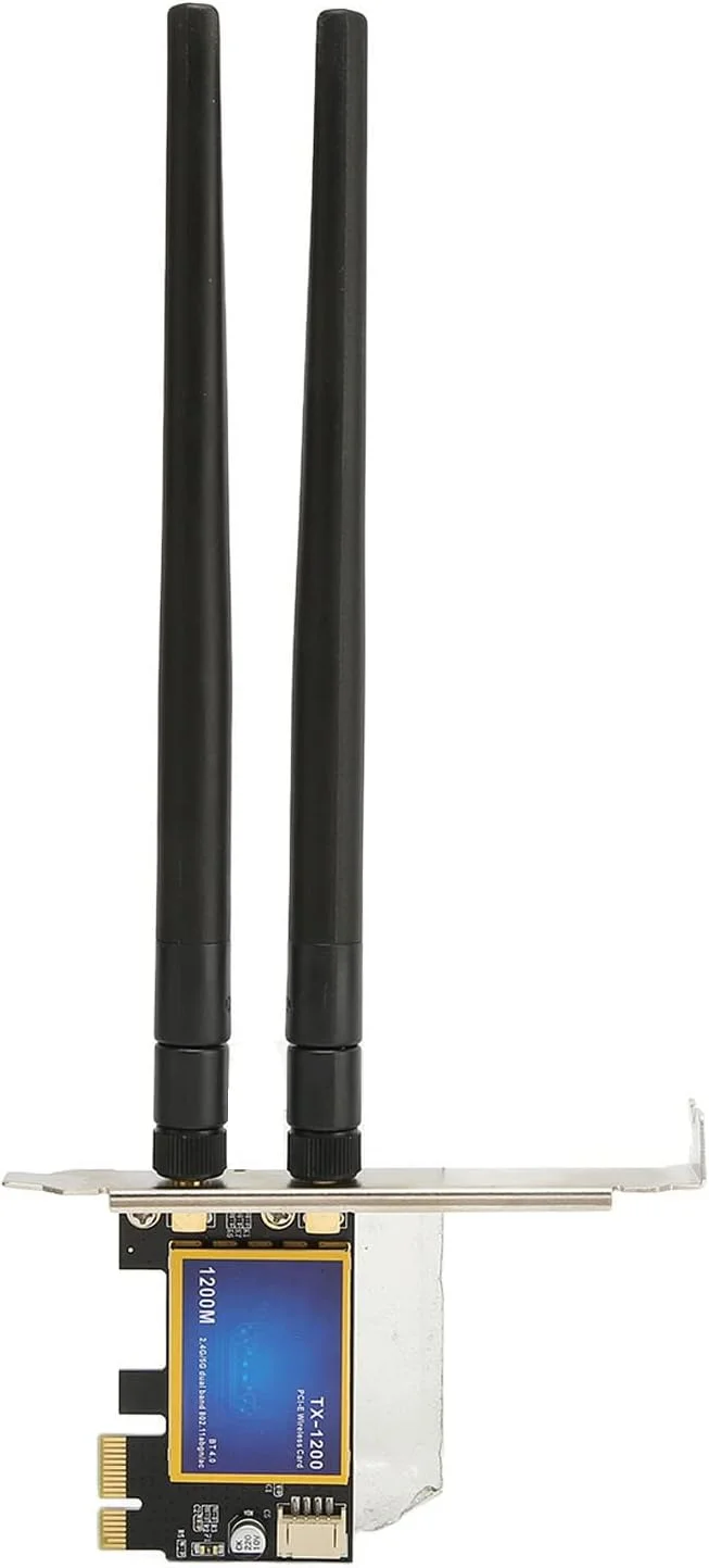 آداپتور کارت وای فای PCIEx1 دو بانده 1200 مگابیت بر ثانیه 4.0 برای بازی های رایانه شخصی آداپتور کارت وای فای PCIEx1 دو بانده 1200 مگابیت بر ثانیه 4.0 برای بازی های رایانه شخصی