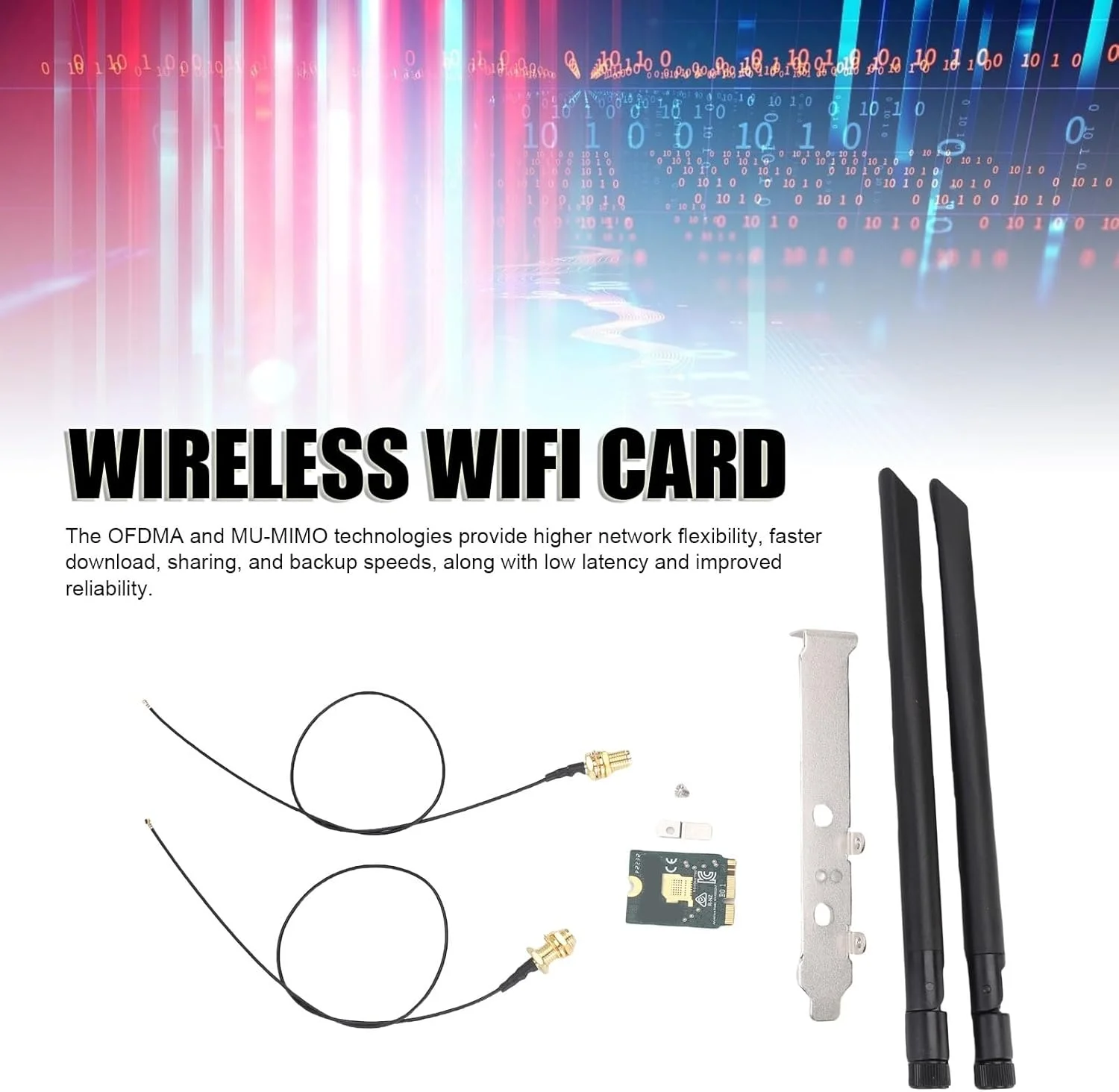 کارت شبکه بی‌سیم WiFi 6E جدید، کارت وای فای با رابط NGFF M.2 پشتیبانی از 10 و 11، سرعت 4200 مگابیت بر ثانیه گیگابیتی سه بانده 2.4G/5G/6GHz ماژول لپ تاپ 6E برای 10 و 11