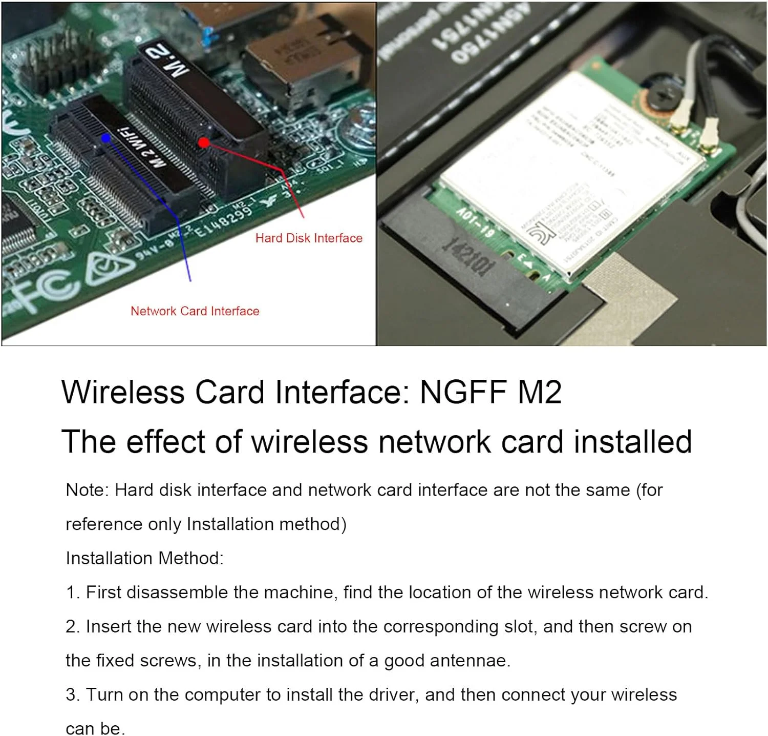 کارت شبکه بی‌سیم WiFi 6E جدید، کارت وای فای با رابط NGFF M.2 پشتیبانی از 10 و 11، سرعت 4200 مگابیت بر ثانیه گیگابیتی سه بانده 2.4G/5G/6GHz ماژول لپ تاپ 6E برای 10 و 11