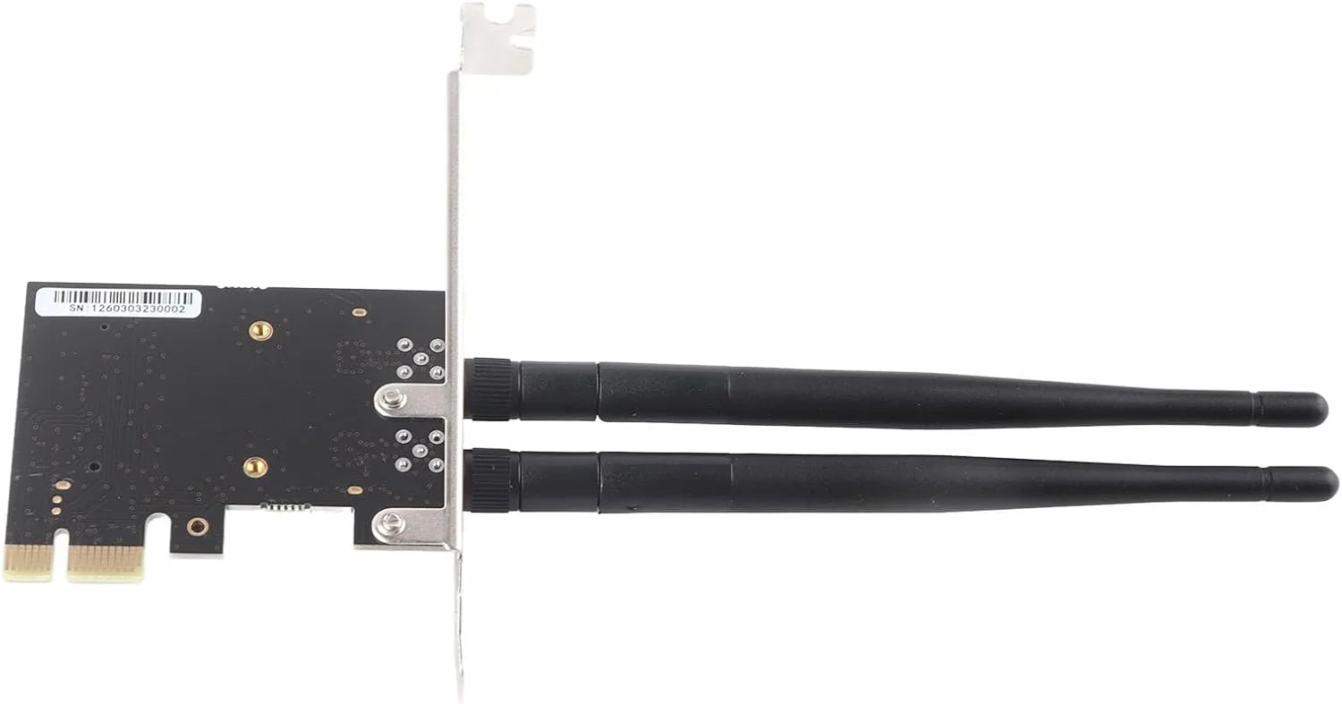 مبدل مینی PCI-E به PCI-E به همراه 2 آنتن وایرلس، کارت های وای فای مینی جدید، نصب آسان، مناسب برای کامپیوترهای رومیزی، شامل آنتن های خارجی