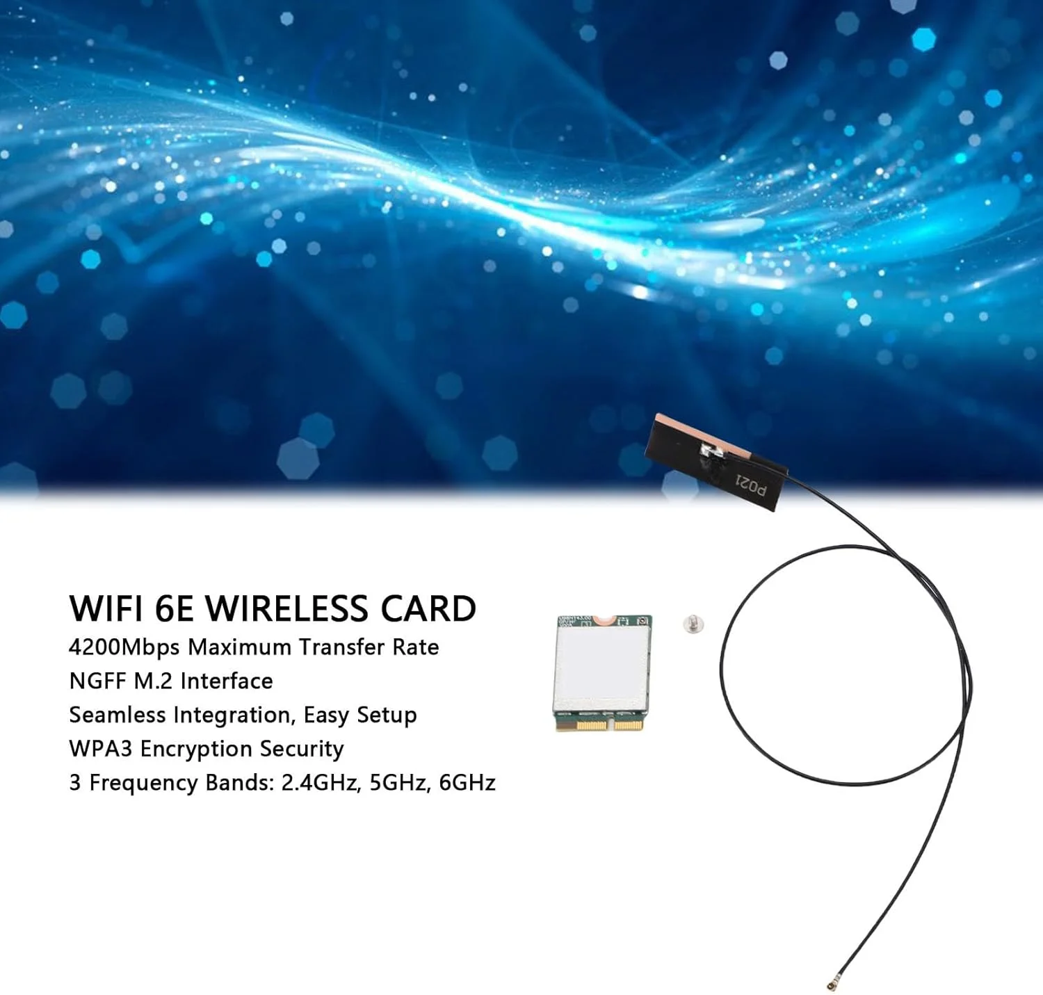 کارت شبکه وایرلس Sharainn WiFi 6E، آداپتور 3 بانده با عملکرد MU-MIMO و رمزگذاری WPA3 با سرعت 4200 مگابیت بر ثانیه برای کامپیوتر