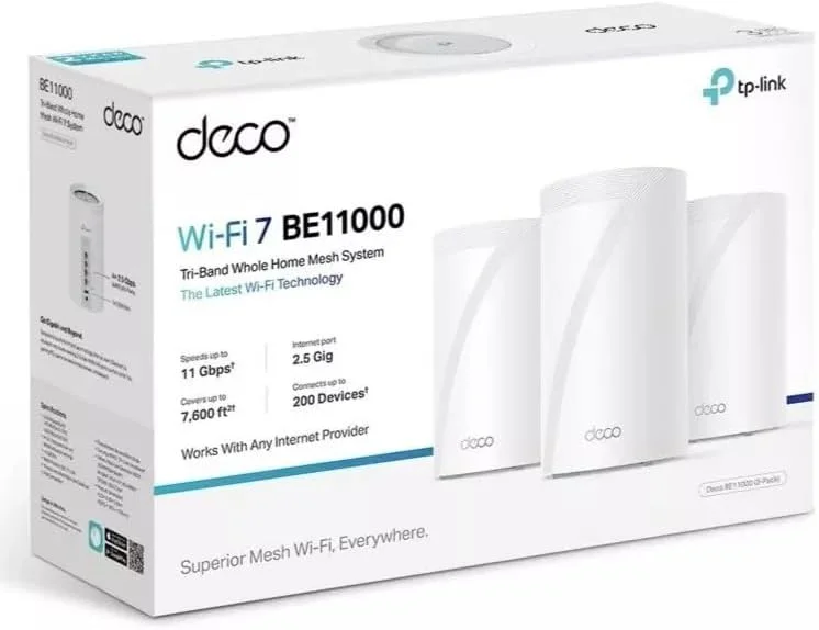 سیستم مش وای-فای 7 TP-Link Deco BE11000 Multi-Gig برای کل خانه (بسته 3 عددی) - سفید