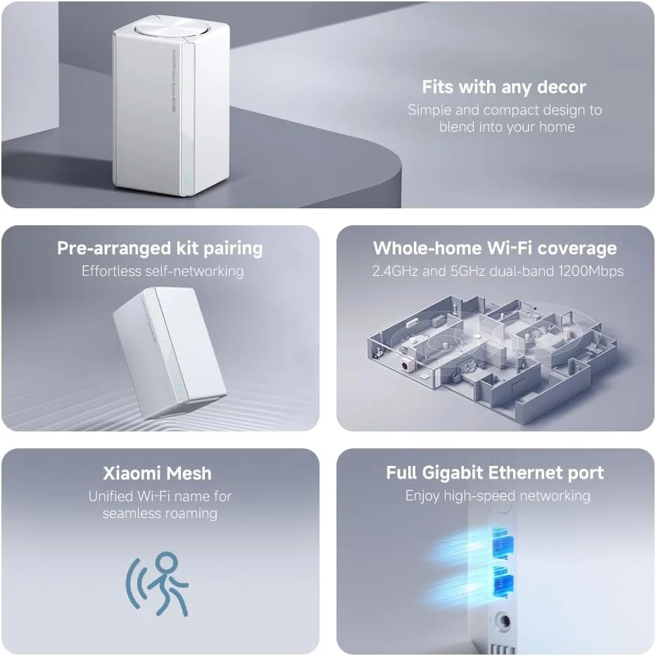 سیستم مش شیائومی AC1200 EU (تک بسته) سیستم مش شیائومی AC1200 EU (تک بسته)