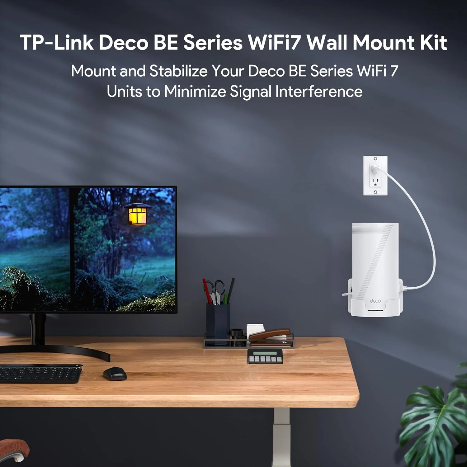 پایه دیواری XLTTYWL Deco WiFi 7، مناسب برای روترهای Deco BE65-5G/BE67/BE75/BE85/BE95/BE17000/BE22000/BE33000 به همراه محفظه کابل، سازگار با سیستم مش وای فای 7 تری-باند (سفید، بسته 3 عددی)