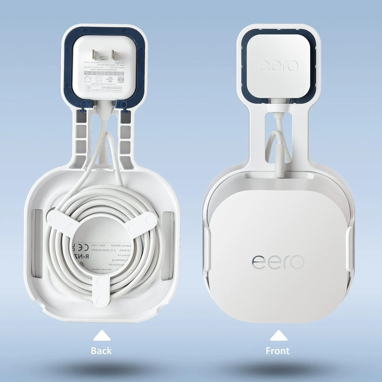 پایه دیواری برای سیستم وای فای خانگی eero Pro 6 - پایه دیواری ساده و محکم برای سیستم وای فای مش eero Pro 6 سه بانده، بدون کابل های درهم و برهم (سفید، 3 عددی)
