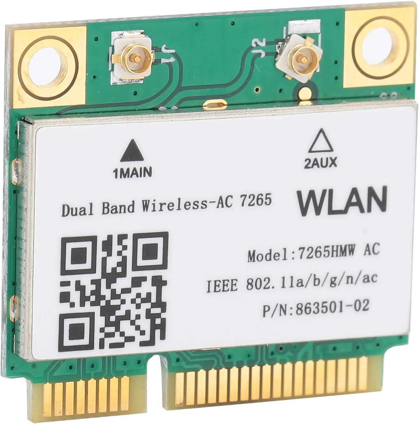 Vbestlife 7265HMW 802.11AC Mini PCI E WiFi BT4.2 کارت شبکه بی سیم دو بانده + 2 آنتن، کارت شبکه Mini PCI E، کارت WiFi برای کامپیوتر با بلوتوث
