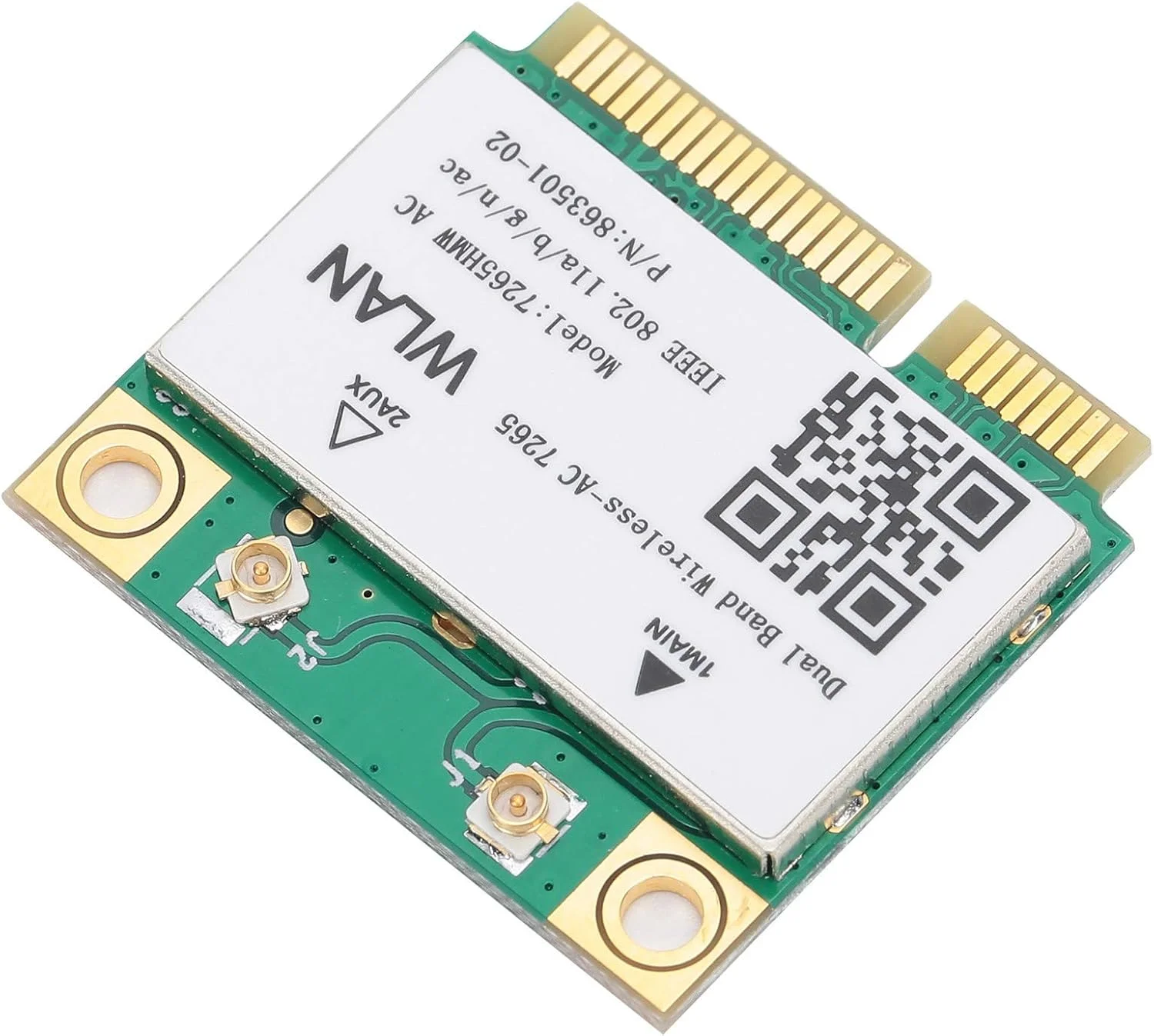Vbestlife 7265HMW 802.11AC Mini PCI E WiFi BT4.2 کارت شبکه بی سیم دو بانده + 2 آنتن، کارت شبکه Mini PCI E، کارت WiFi برای کامپیوتر با بلوتوث