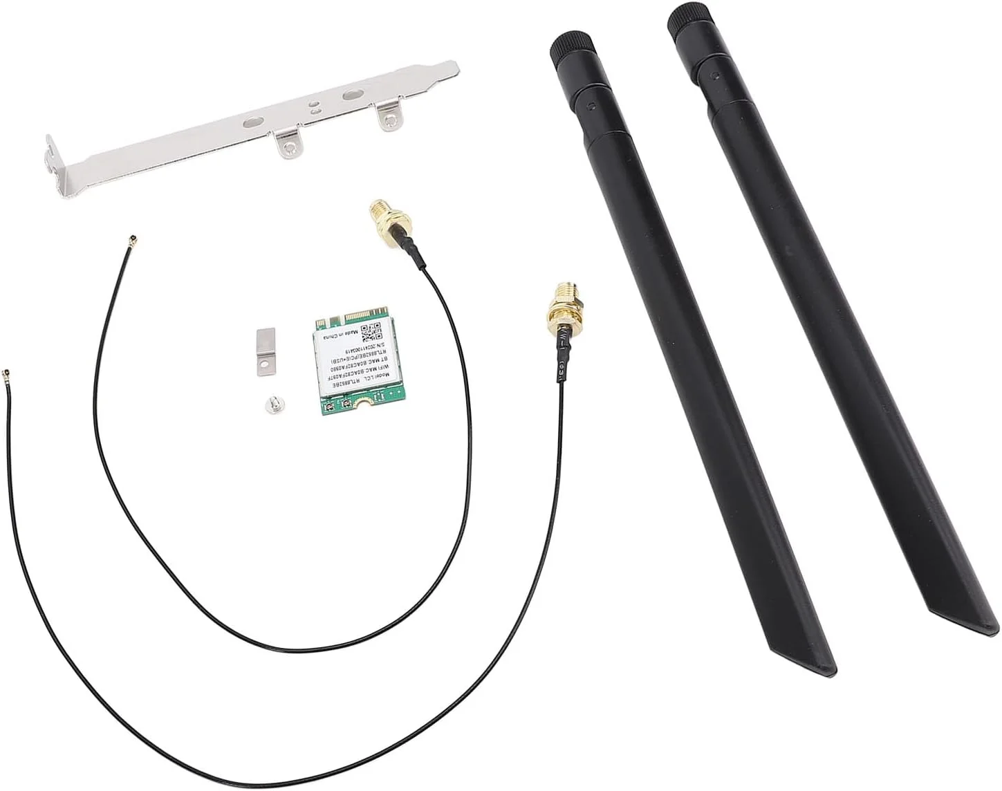 کارت وای فای M.2، کارت وای فای M.2 با بازدهی بالا 1800 مگابیت بر ثانیه، باندهای 2.4 گیگاهرتز و 5 گیگاهرتز RTL8852BE برای دستگاه های متعدد (براکت آنتن خارجی)