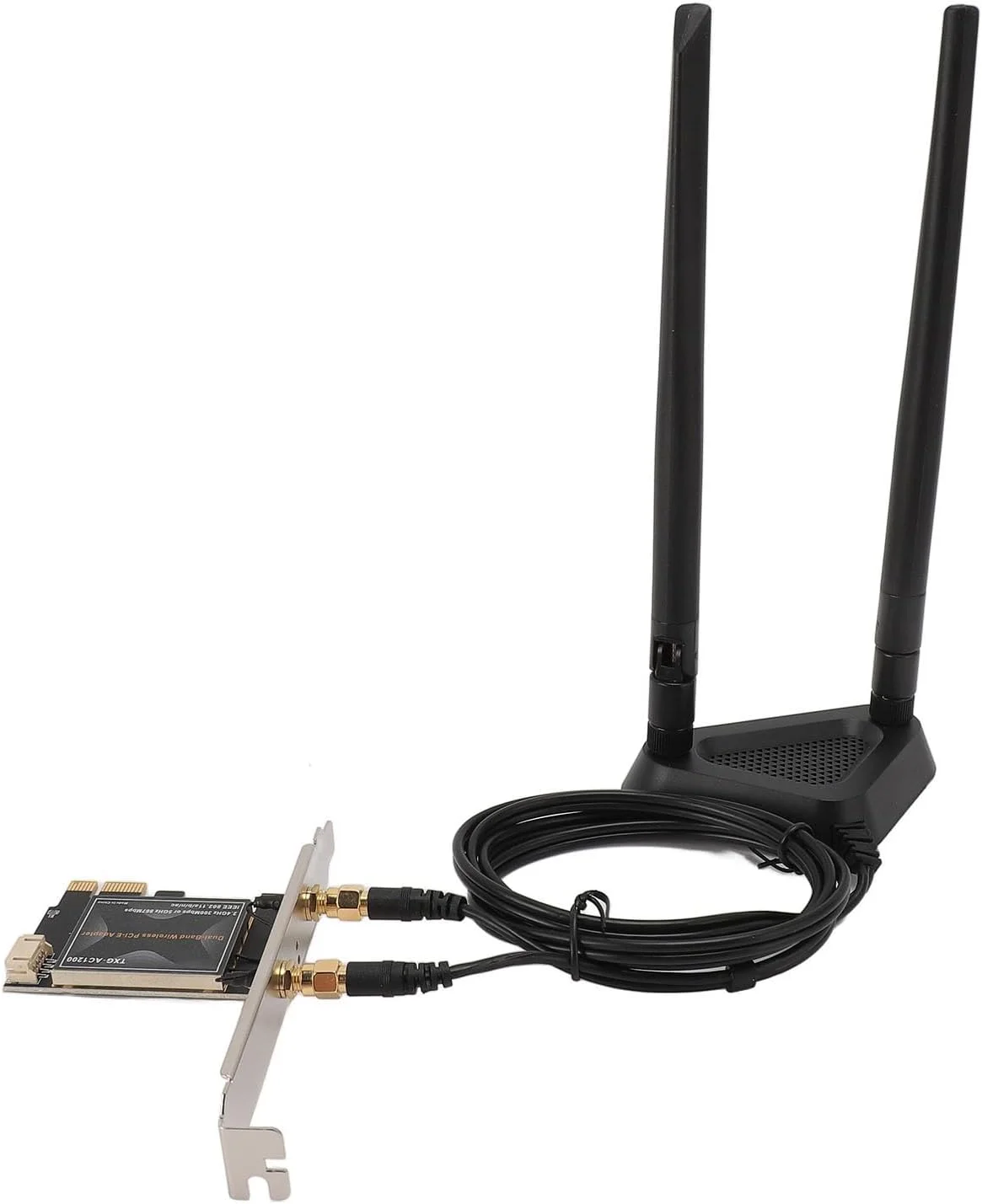 کارت شبکه وایرلس PCIE مدل VELATEMOR PCIE WiFi PCIEx1 برای بازی کامپیوتری (همراه با پایه آنتن جداشدنی)