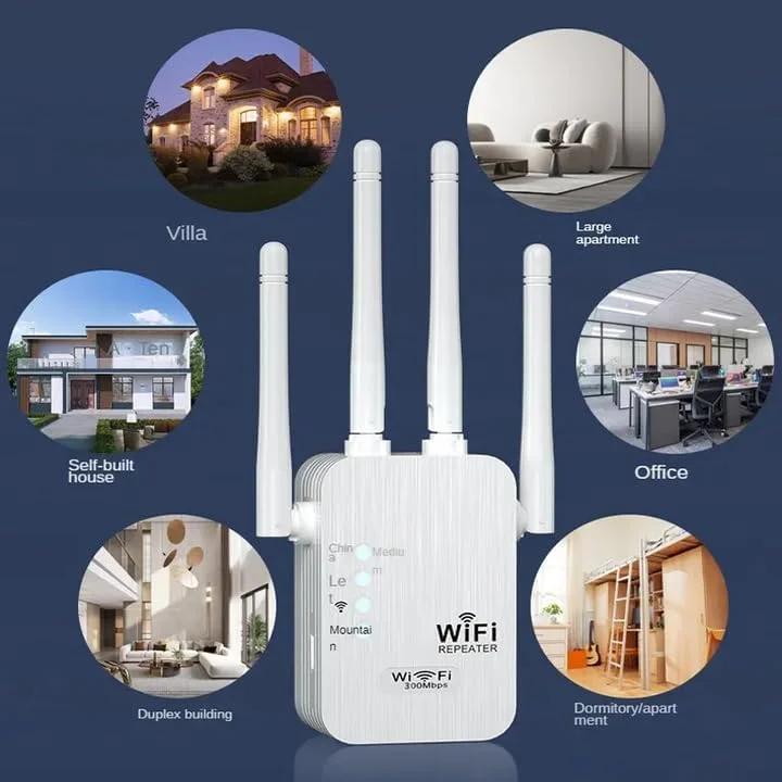 تقویت کننده سیگنال وای فای 1200Mbps - جدیدترین تکرار کننده اینترنت بی سیم با برد بلند، پورت اترنت و نقطه دسترسی - تقویت کننده سیگنال پرسرعت برای پوشش بهتر - سفید