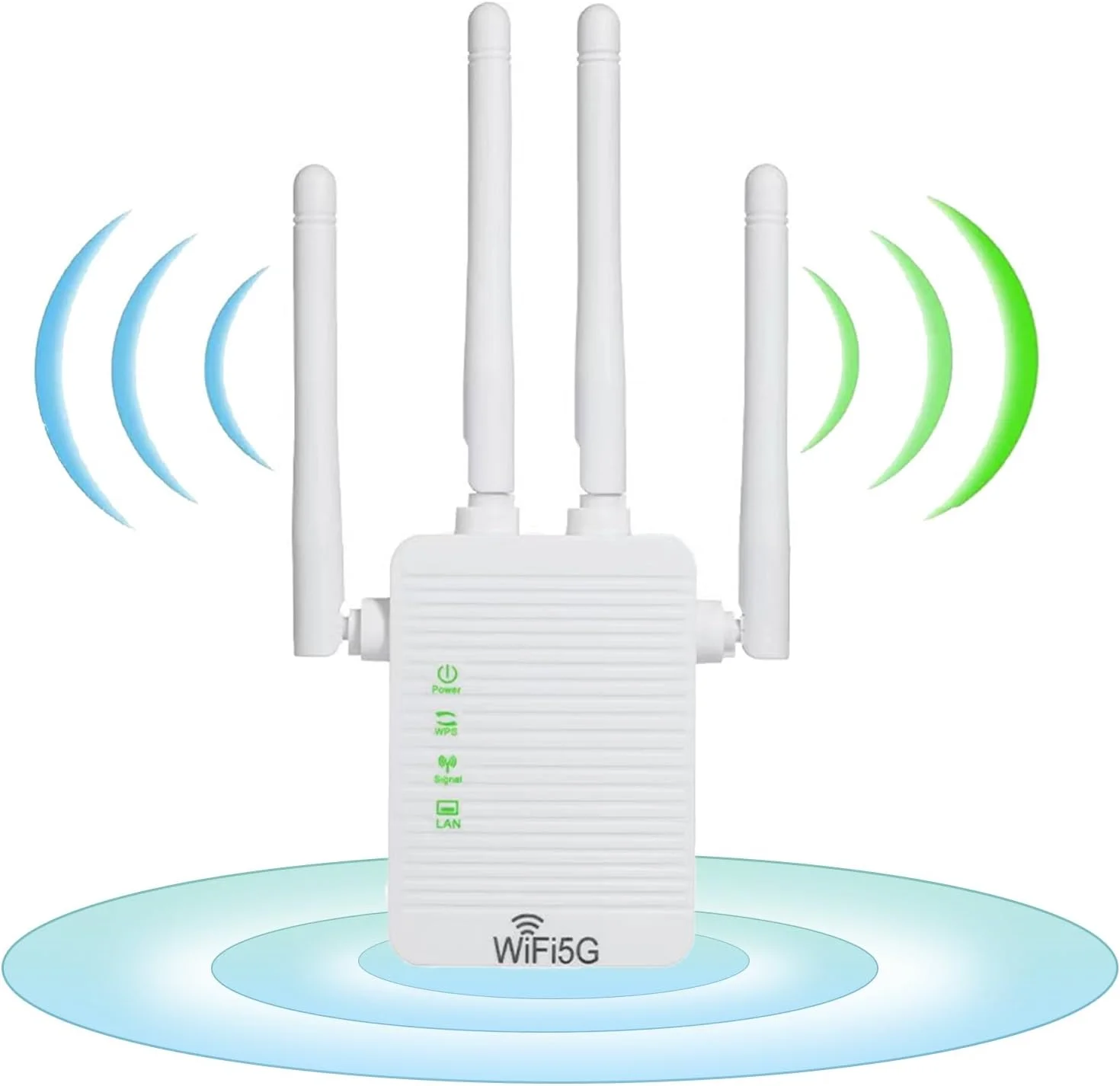 تقویت کننده وای فای AnnuoYi، تقویت کننده سیگنال محدوده وای فای، دو فرکانس 5G 1200Mbps، تقویت کننده اینترنت کوچک و جمع و جور برای خانه، تکرار کننده سیگنال بی سیم