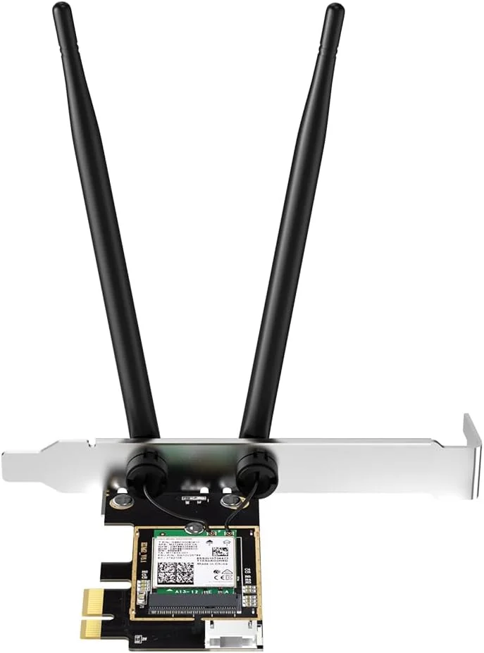 کارت شبکه بی سیم Wifi 6 Pcie X1 با سرعت 3000 مگابیت بر ثانیه، بلوتوث 5.1، آداپتور شبکه PCI Express، تراشه AX200NGW، آنتن دوتایی 2.4G/5G
