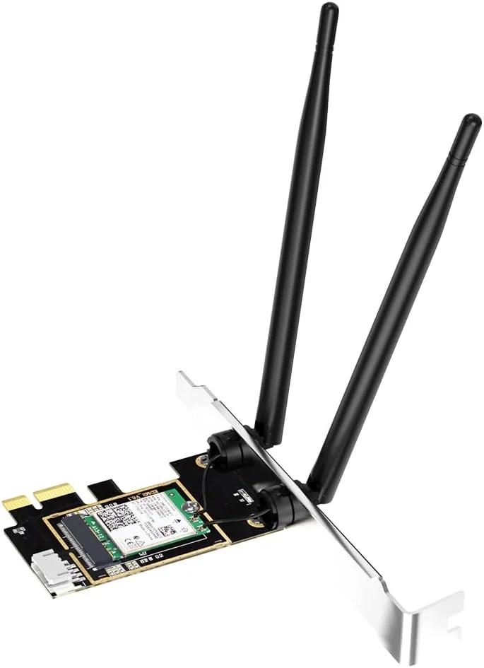 کارت شبکه بی سیم Wifi 6 Pcie X1 با سرعت 3000 مگابیت بر ثانیه، بلوتوث 5.1، آداپتور شبکه PCI Express، تراشه AX200NGW، آنتن دوتایی 2.4G/5G