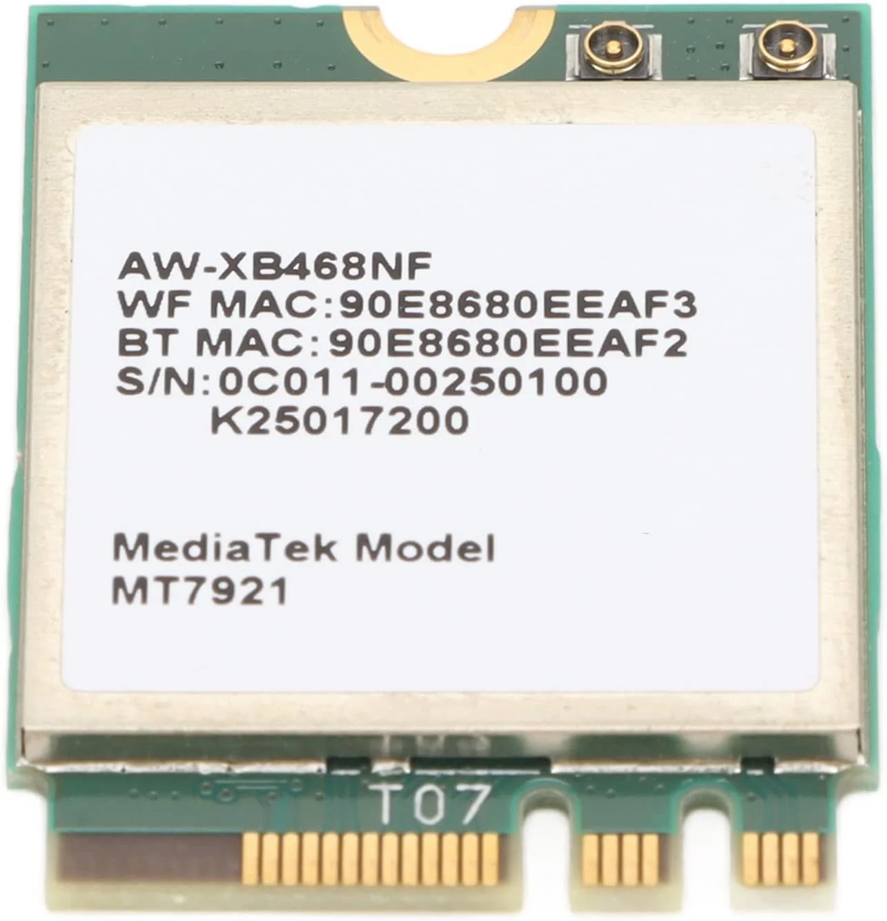 کارت وای فای، کارت بلوتوث 5.2 M.2 NGFF با نرخ 1800 مگابیت بر ثانیه، آنتن دو بانده WIFI6 برای 10 و 11