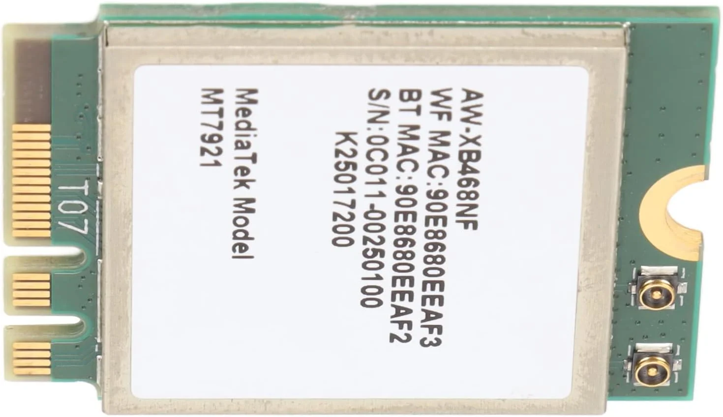 کارت وای فای، کارت بلوتوث 5.2 M.2 NGFF با نرخ 1800 مگابیت بر ثانیه، آنتن دو بانده WIFI6 برای 10 و 11