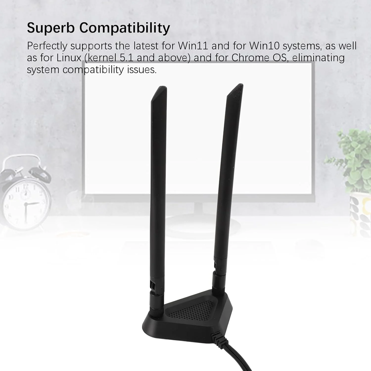 کارت شبکه وایرلس WiFi 7 BE200NGW بلوتوث 5.4 سرعت 8774Mbps سه بانده MU-MIMO WPA4 برای Win10 11 لینوکس به همراه آنتن (به همراه پایه آنتن اکستند جداشدنی)