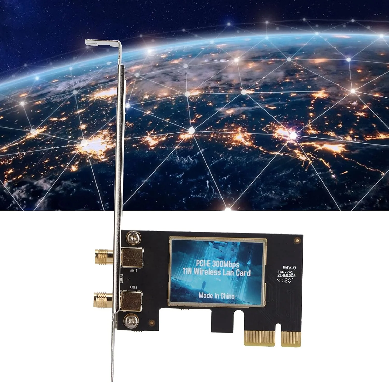 کارت شبکه بی‌سیم 11N، کارت‌های شبکه کامپیوتر، آنتن خارجی 2x5dBi با بهره بالا، با استفاده از تراشه کنترل اصلی با عملکرد بالا