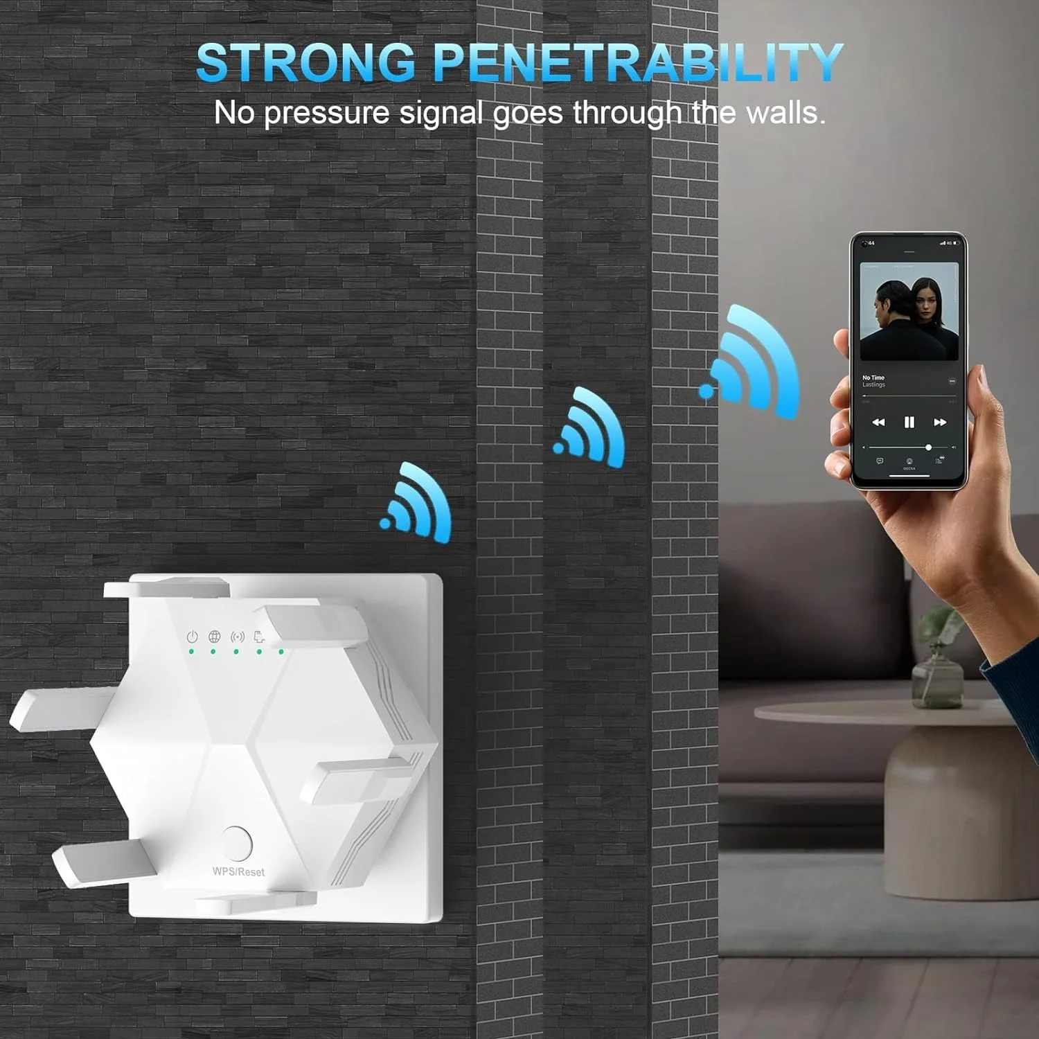 تقویت کننده وای فای Azonee، توسعه دهنده سیگنال - 6 آنتن/سه حالت/1200 مگابیت بر ثانیه/پوشش دو باند 2.4+5G تا 930 متر مربع، توسعه دهنده اینترنت بی سیم دوربرد برای خانه (سفید UK)