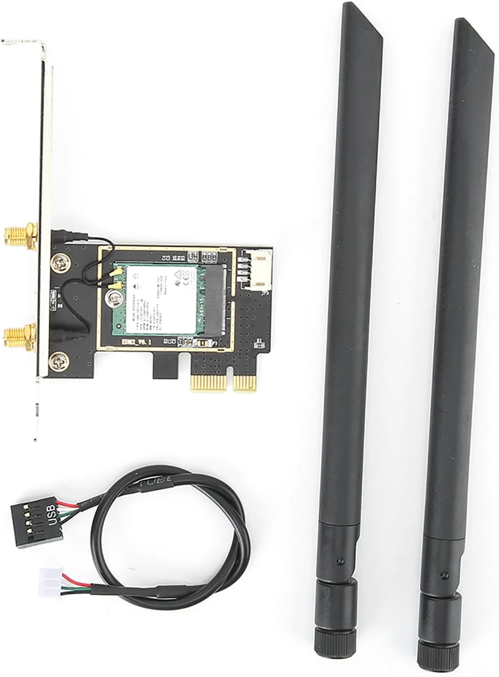 کارت شبکه بی‌سیم، کارت وای‌فای دو فرکانسی 2.4/5 گیگاهرتز AX200 بی‌سیم دو بانده 2974 مگابیت بر ثانیه PCI-E با آنتن وای‌فای 8DBI با بهره بالا