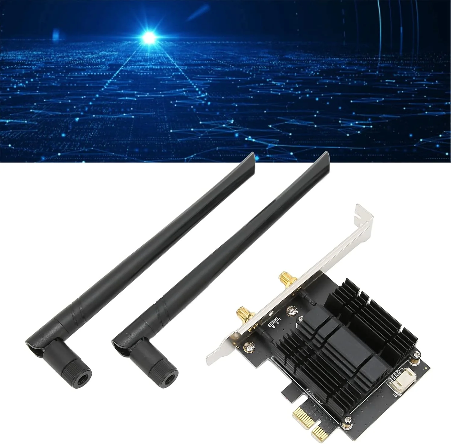 آداپتور PCI Express بی سیم دو بانده، کارت وای فای PCIE برای رایانه رومیزی با پشتیبانی از AC1300Mbps 4.2 برای بازی