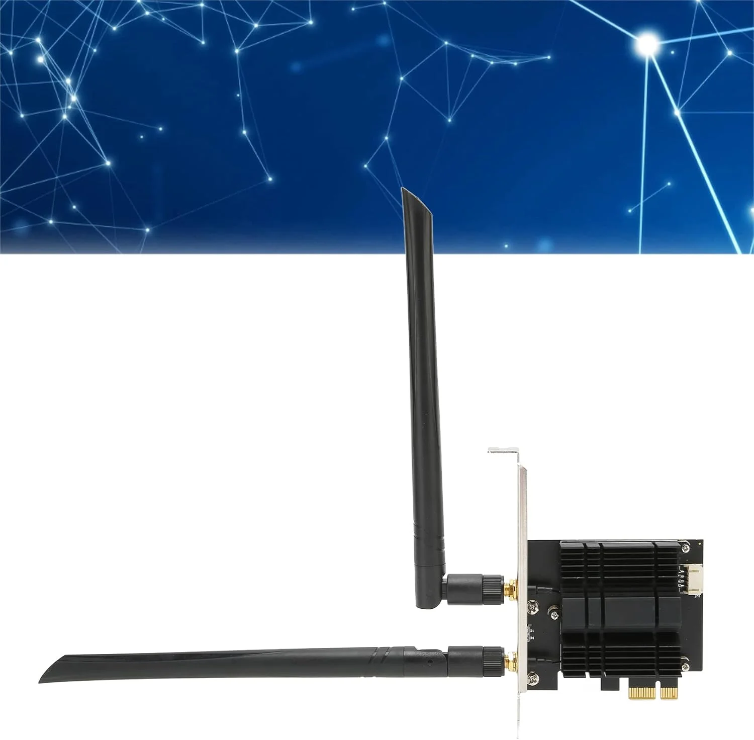 آداپتور PCI Express بی سیم دو بانده، کارت وای فای PCIE برای رایانه رومیزی با پشتیبانی از AC1300Mbps 4.2 برای بازی