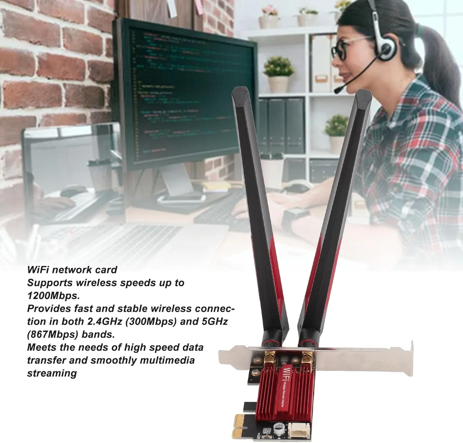 کارت وای فای PCIE Pro 7260AC، آداپتور شبکه بی سیم دو بانده 5G/2.4G با سرعت 1200 مگابیت بر ثانیه، پشتیبانی از بلوتوث 4.0، برای 7/8/10/11 کارت وای فای PCIE Pro 7260AC، آداپتور شبکه بی سیم دو بانده 5G/2.4G با سرعت 1200 مگابیت بر ثانیه، پشتیبانی از بلوتوث 4.0، برای 7/8/10/11