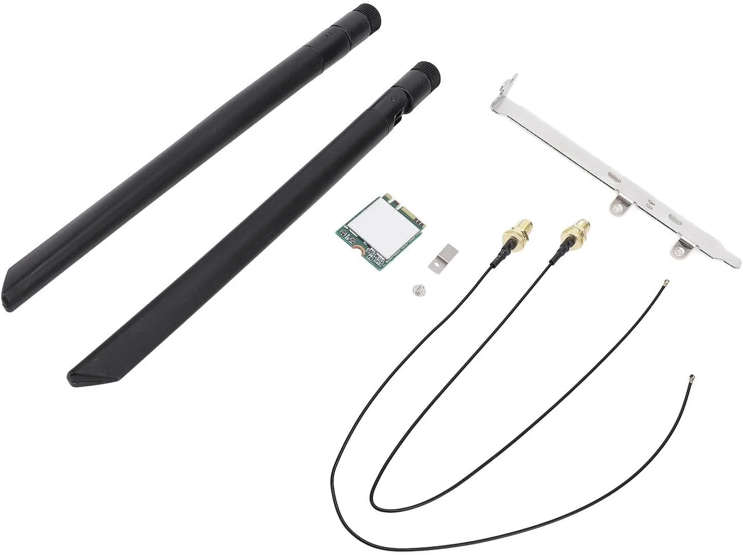 کارت وای فای 1200 مگابیت بر ثانیه با رابط M.2، عملکرد پایدار، کارت وای فای M.2 برای ویندوز 7، 8، 10، 11، باندهای 2.4 گیگاهرتز و 5 گیگاهرتز (براکت آنتن خارجی)