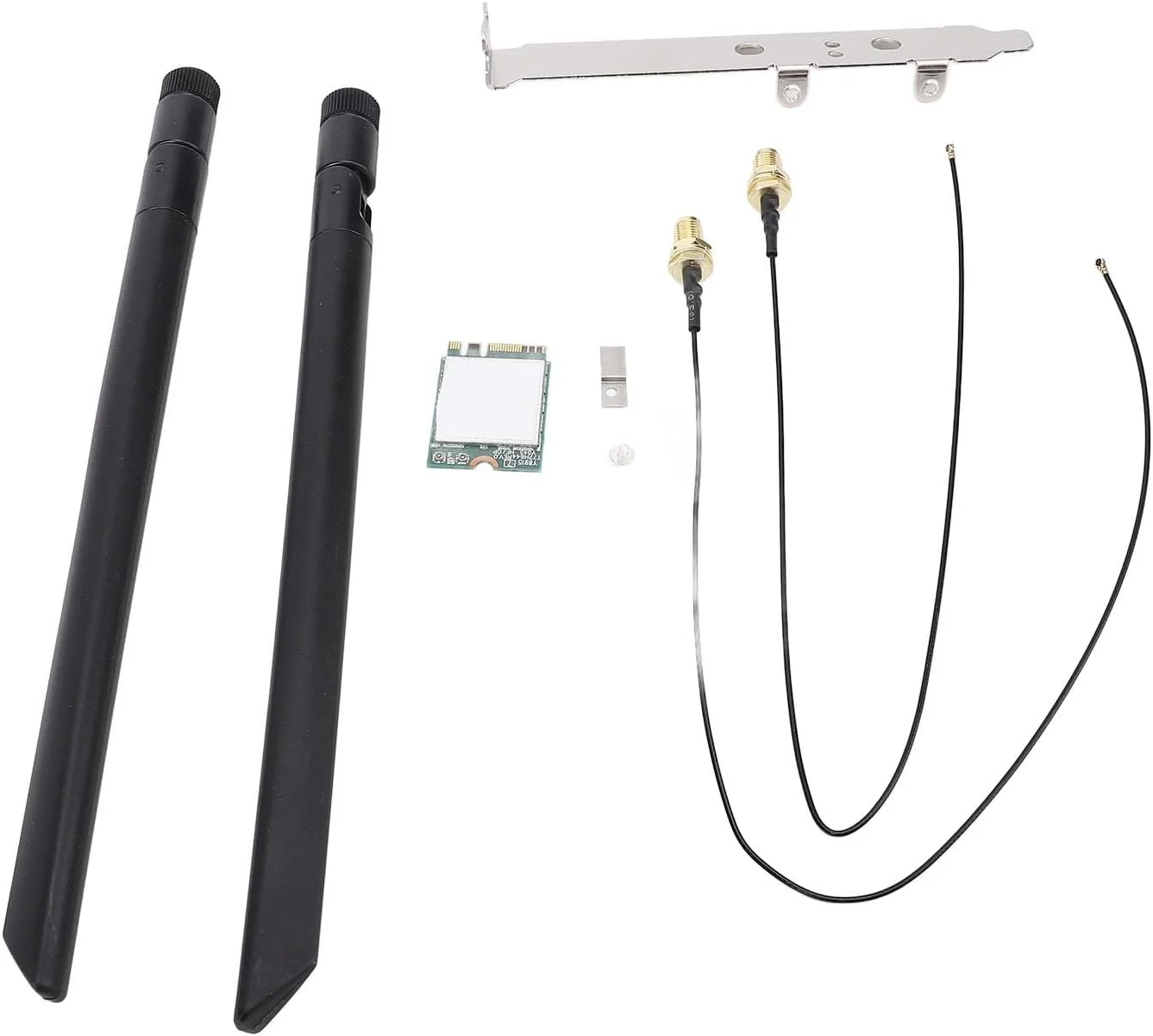 کارت وای فای 1200 مگابیت بر ثانیه با رابط M.2، عملکرد پایدار، کارت وای فای M.2 برای ویندوز 7، 8، 10، 11، باندهای 2.4 گیگاهرتز و 5 گیگاهرتز (براکت آنتن خارجی) کارت وای فای 1200 مگابیت بر ثانیه با رابط M.2، عملکرد پایدار، کارت وای فای M.2 برای ویندوز 7، 8، 10، 11، باندهای 2.4 گیگاهرتز و 5 گیگاهرتز (براکت آنتن خارجی)