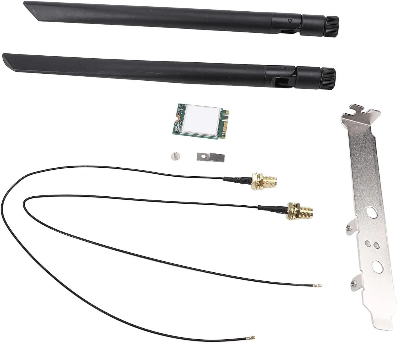 کارت وای فای 1200 مگابیت بر ثانیه با رابط M.2، عملکرد پایدار، کارت وای فای M.2 برای ویندوز 7، 8، 10، 11، باندهای 2.4 گیگاهرتز و 5 گیگاهرتز (براکت آنتن خارجی) کارت وای فای 1200 مگابیت بر ثانیه با رابط M.2، عملکرد پایدار، کارت وای فای M.2 برای ویندوز 7، 8، 10، 11، باندهای 2.4 گیگاهرتز و 5 گیگاهرتز (براکت آنتن خارجی)