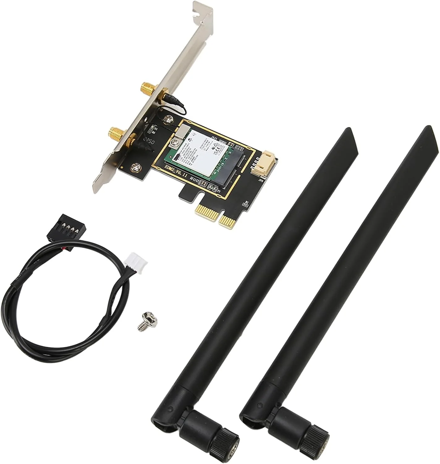 کارت وای فای 6E مدل XUMIUZIY PCIE با سرعت 5374 مگابیت بر ثانیه، سازگار با رابط های متعدد برای ویندوز 10 و 11، عالی برای استریم