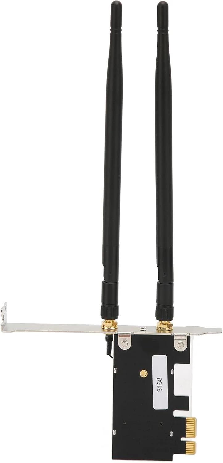 کارت وای فای PCIe با آنتن تقویت شده 600 مگابیت بر ثانیه، کارت بی سیم دو بانده 11AC 5dBi برای 7، برای 8.1، برای 10 و سایر سیستم ها، کارت آداپتور وای فای