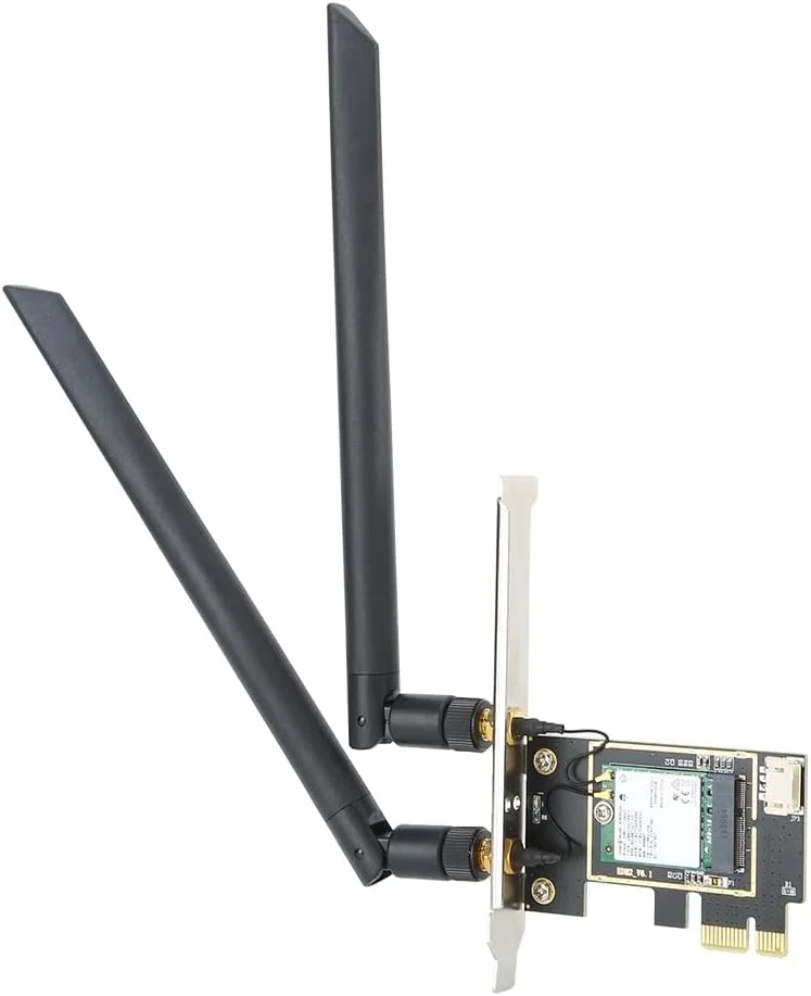 کارت شبکه بی‌سیم PCI-E دسکتاپ، کارت آداپتور وای‌فای دو بانده 2.4G/5G با آنتن 8dBi BT 5.0 برای 9260NGW 1730Mbps