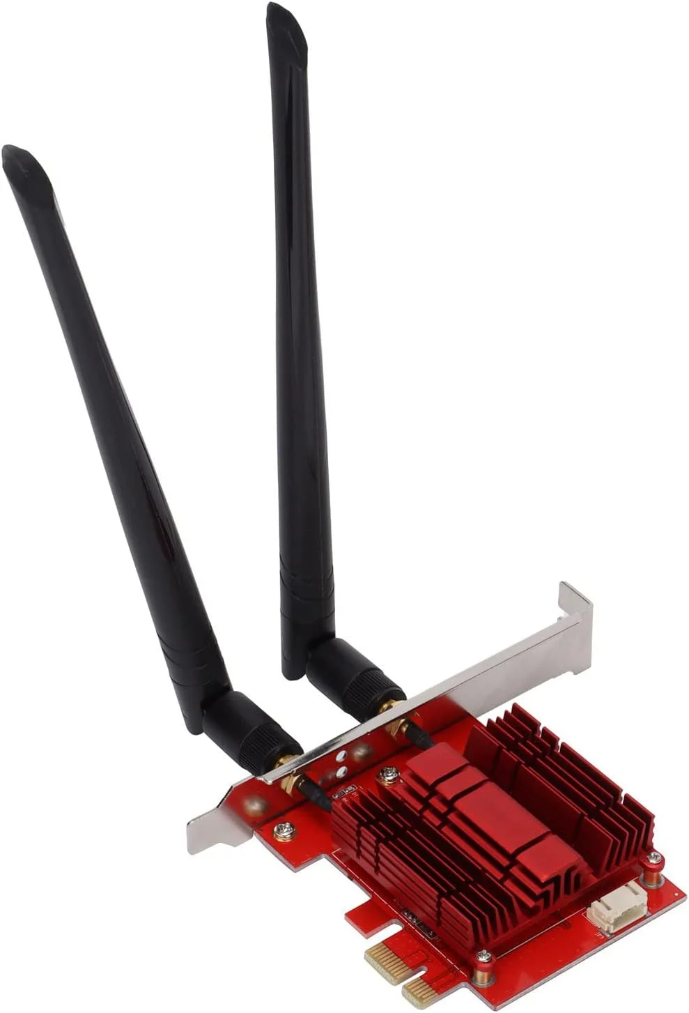 آداپتور WIFI 6، کارت WIFI با 2 آنتن خارجی، دریافت از راه دور با سرعت بالا، پشتیبانی از فناوری OFDMA برای 16 دستگاه، آداپتور بی سیم PCI E برای کامپیوتر رومیزی