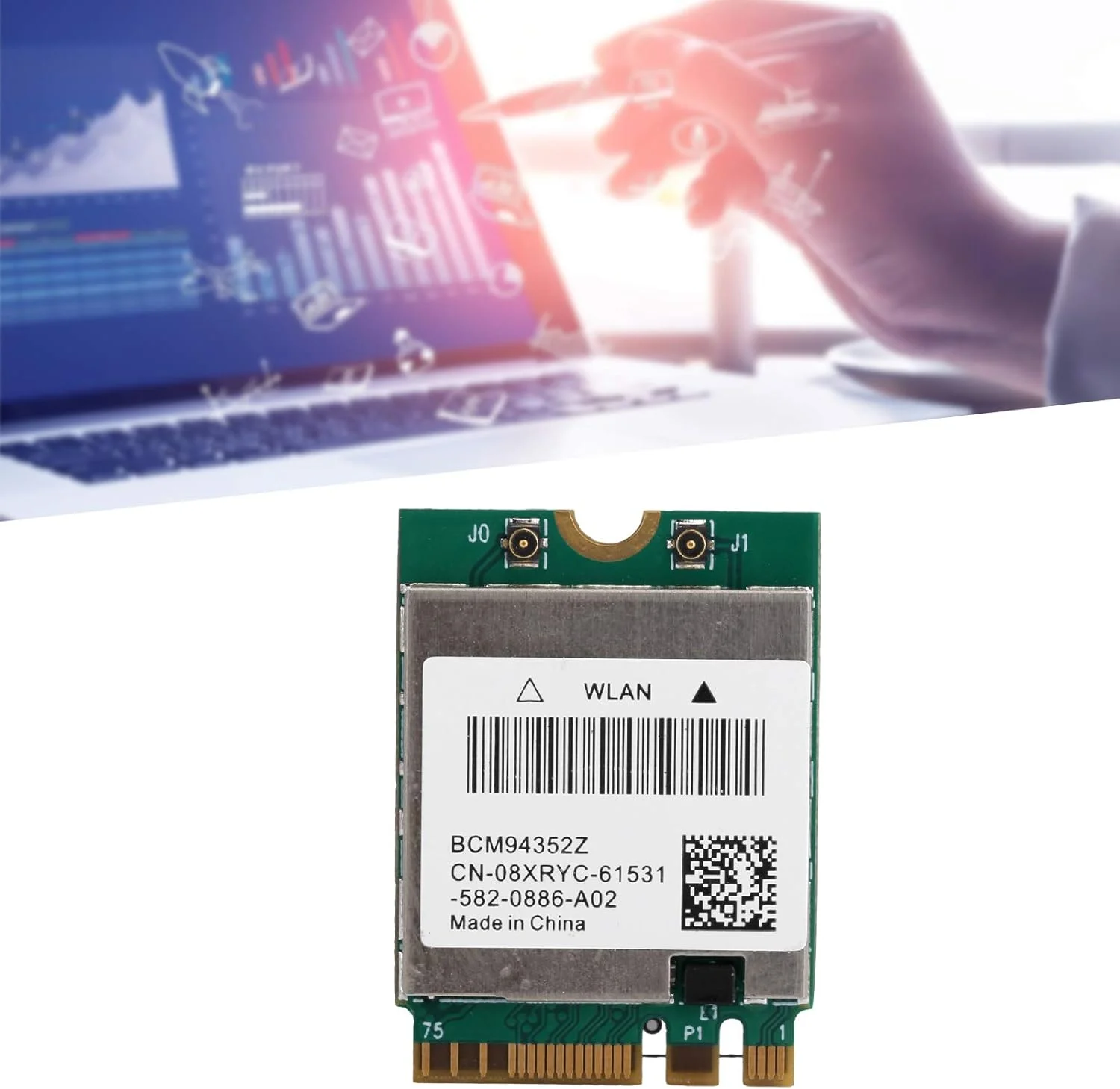 کارت شبکه بی‌سیم XUMIUZIY، آداپتور استریو WLAN دو بانده وای فای 4.0، سبک وزن، عملکرد بالا، کارت سازگار گسترده برای کامپیوتر (2 خط اتصال آنتن خارجی)