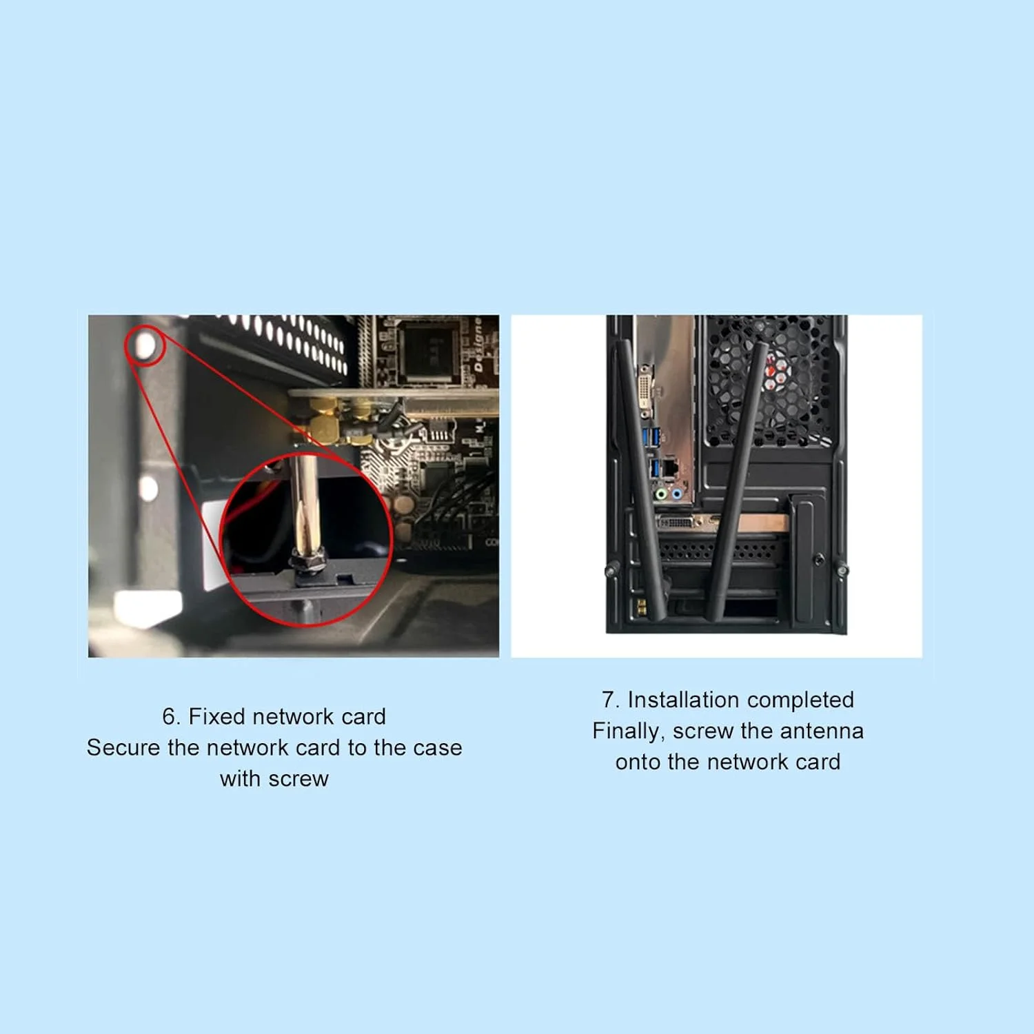 کارت شبکه وای‌فای 6E PCIe با سرعت 4200 مگابیت بر ثانیه، سه بانده 6 گیگاهرتز، 5 گیگاهرتز و 2.4 گیگاهرتز، آداپتور بی‌سیم، فناوری MU-MIMO OFDMA، تاخیر کم برای بازی و ویدیو