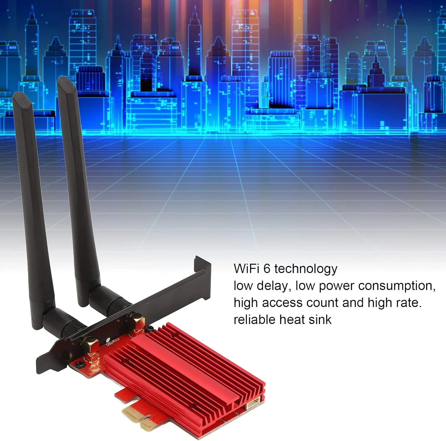 کارت وای فای، سه بانده 2.4 گیگاهرتز 5 گیگاهرتز 6 گیگاهرتز 3000 مگابیت بر ثانیه وای فای 6E 6 گیگاهرتز PCIe، BT 5.2، کارت شبکه آداپتور وای فای بی سیم برای رایانه شخصی رومیزی 64 بیتی، تاخیر فوق العاده کم