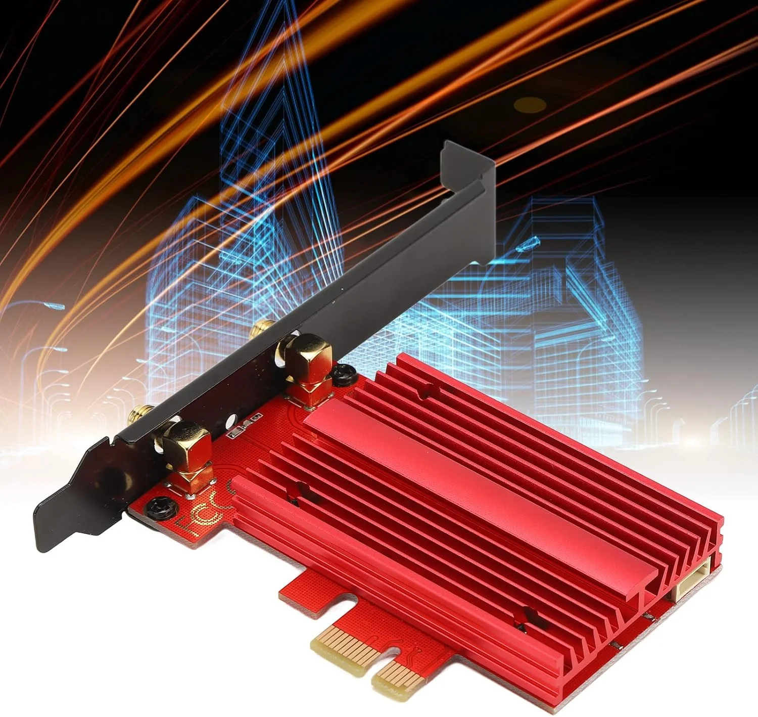 کارت وای فای، سه بانده 2.4 گیگاهرتز 5 گیگاهرتز 6 گیگاهرتز 3000 مگابیت بر ثانیه وای فای 6E 6 گیگاهرتز PCIe، BT 5.2، کارت شبکه آداپتور وای فای بی سیم برای رایانه شخصی رومیزی 64 بیتی، تاخیر فوق العاده کم